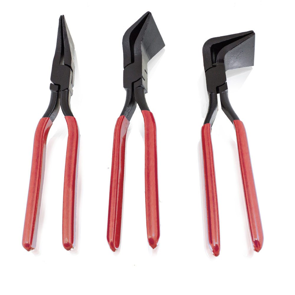 Bituxx Greifzange Falzzangen Set 3-tlg. Rot, Spar-Set 3-tlg., MS-17630 – Bild 2 von 5