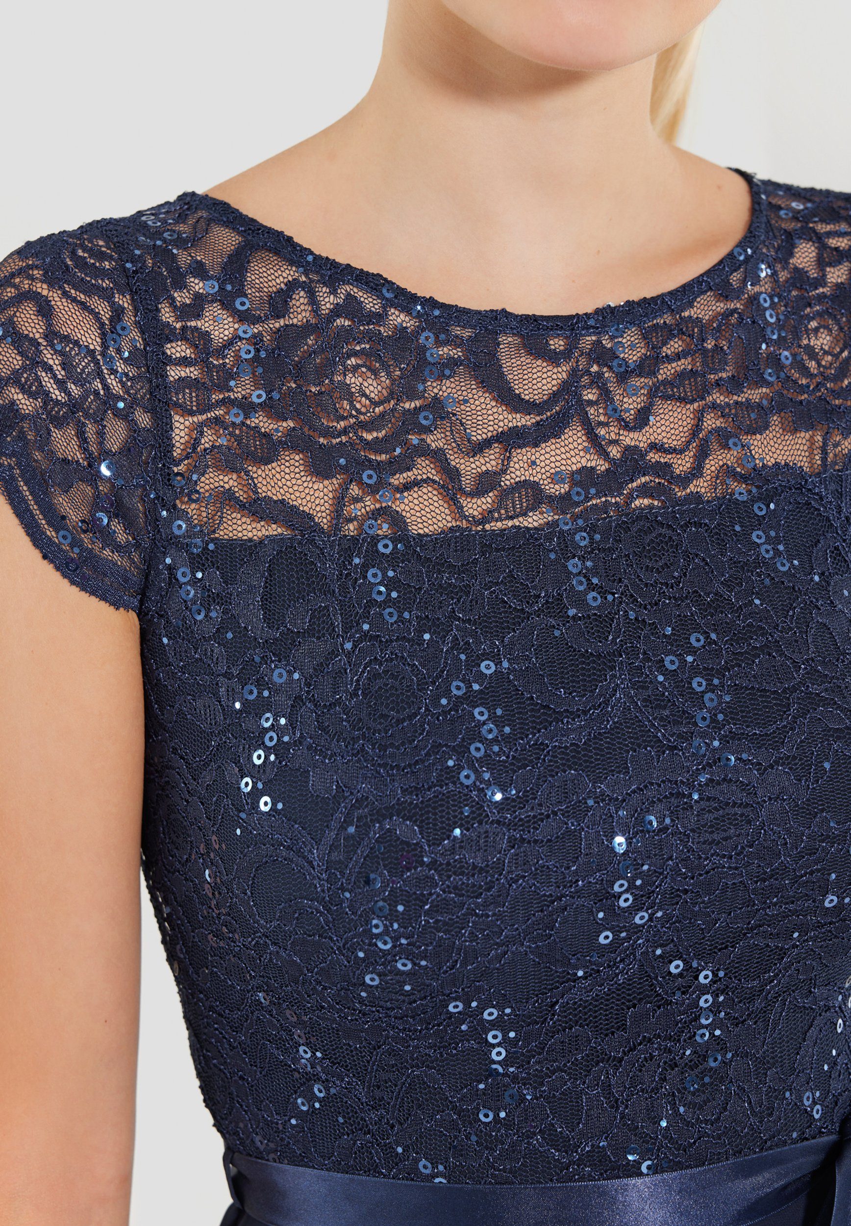SWING Abendkleid Cocktailkleid aus Spitze und Chiffon
