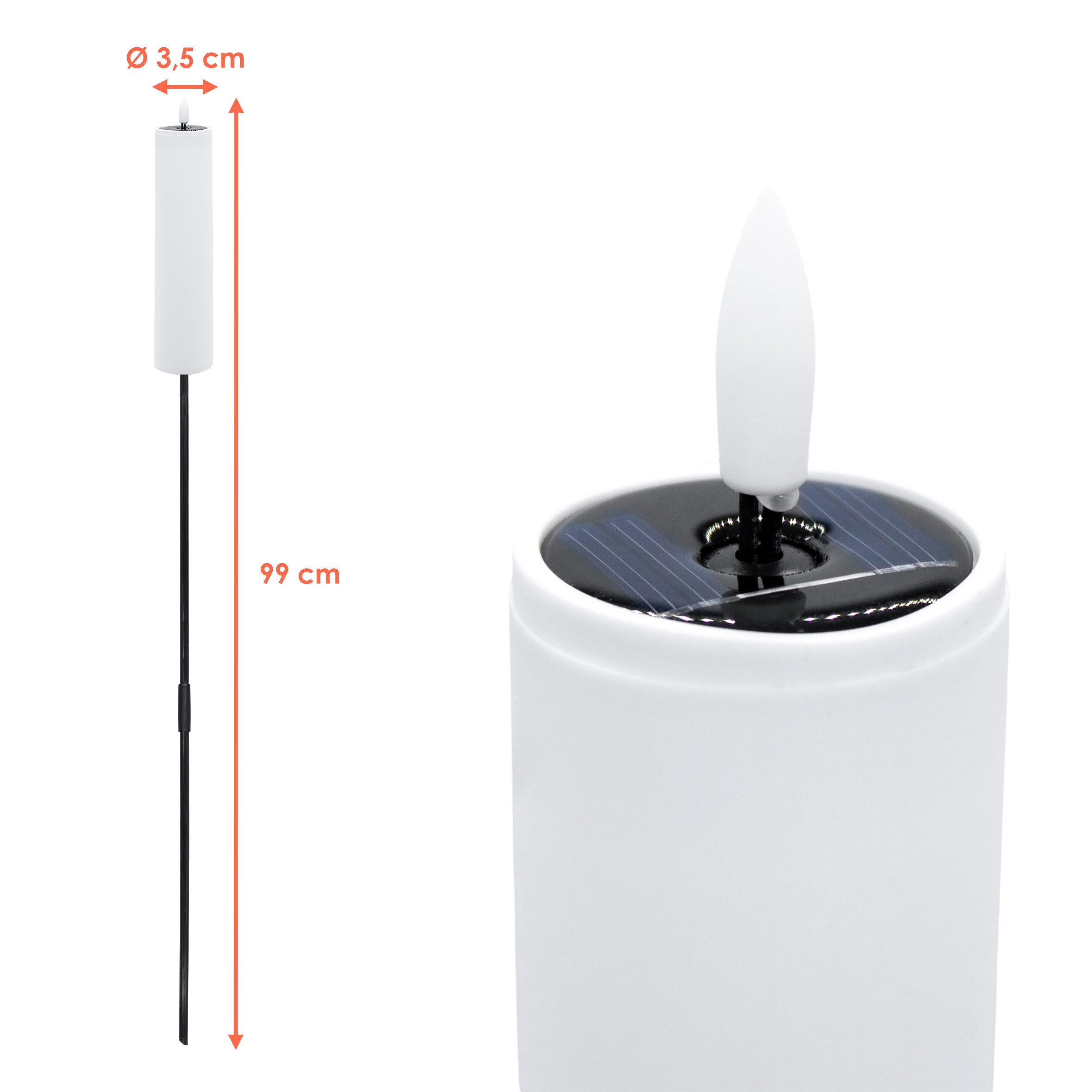 Spetebo LED-Kerze Solar Gartenfackel LED Kerze günstig online kaufen