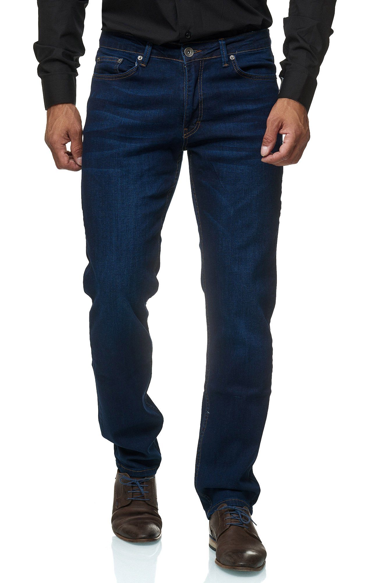 JEEL Regular-fit-Jeans Cut Design 01-Navy Straight 305 Jeans 5-Pocket Herren