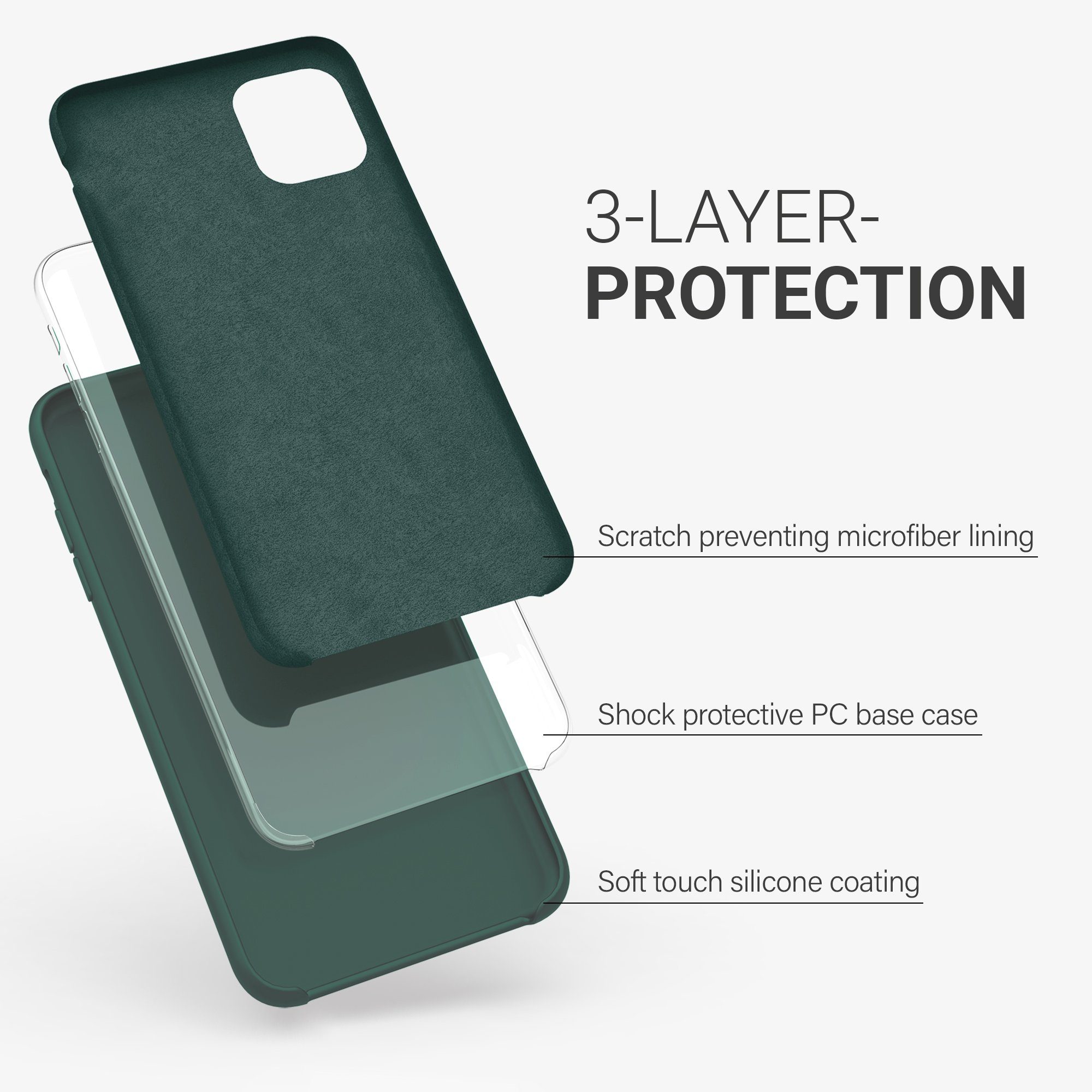 kwmobile Handyhülle Handyhülle für Apple iPhone 11 Hülle, Weiches Handy Silikon Case - Schutzhülle Cover