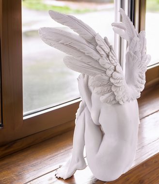 Kremers Schatzkiste Dekofigur Dekofigur Großer Engel der Traurigkeit Kantenhocker 30 cm Weiß Angel