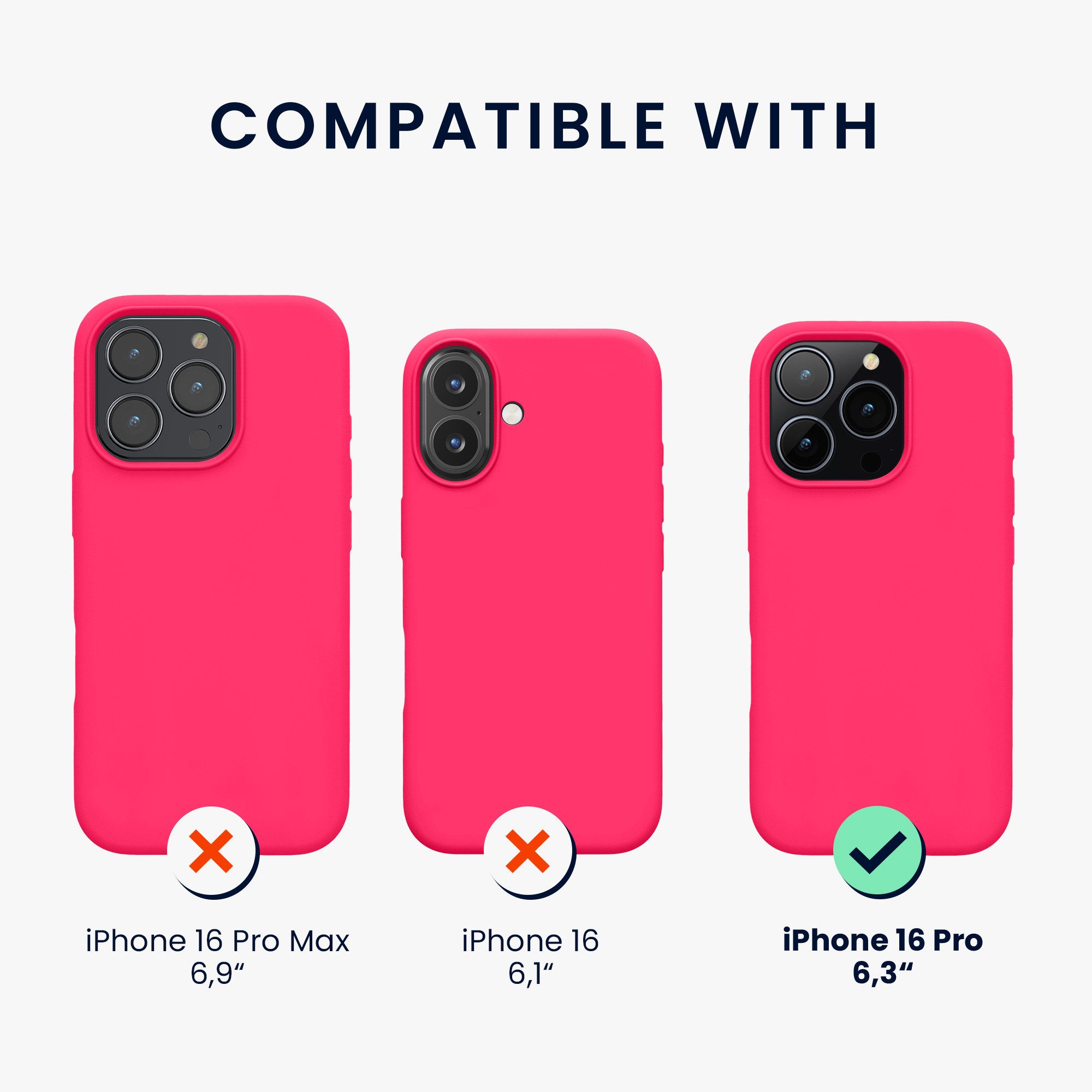 kwmobile Handyhülle Hülle für Apple iPhone 16 Pro, Hülle Silikon gummiert - Handyhülle - Handy Case Cover – Bild 2 von 5