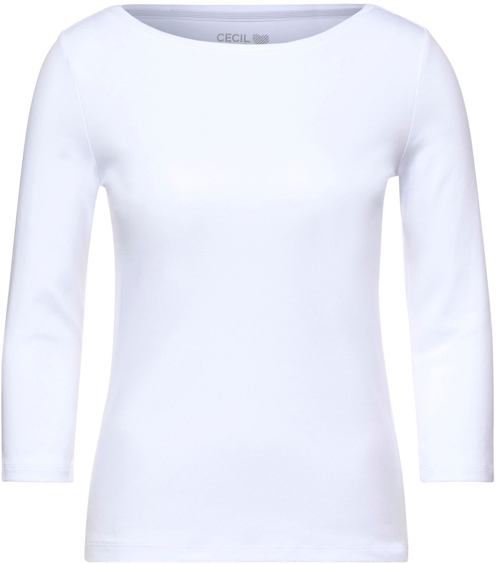 White 3/4-Arm-Shirt Cecil mit klassischem U-Boot-Ausschnitt