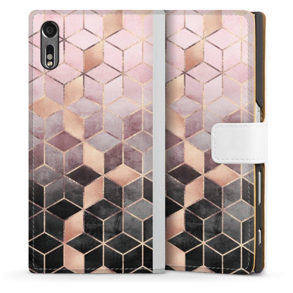 DeinDesign Handyhülle Würfel Elisabeth Fredriksson Gold & Kupfer, Sony Xperia XZ Hülle Handy Flip Case Wallet Cover Handytasche Leder