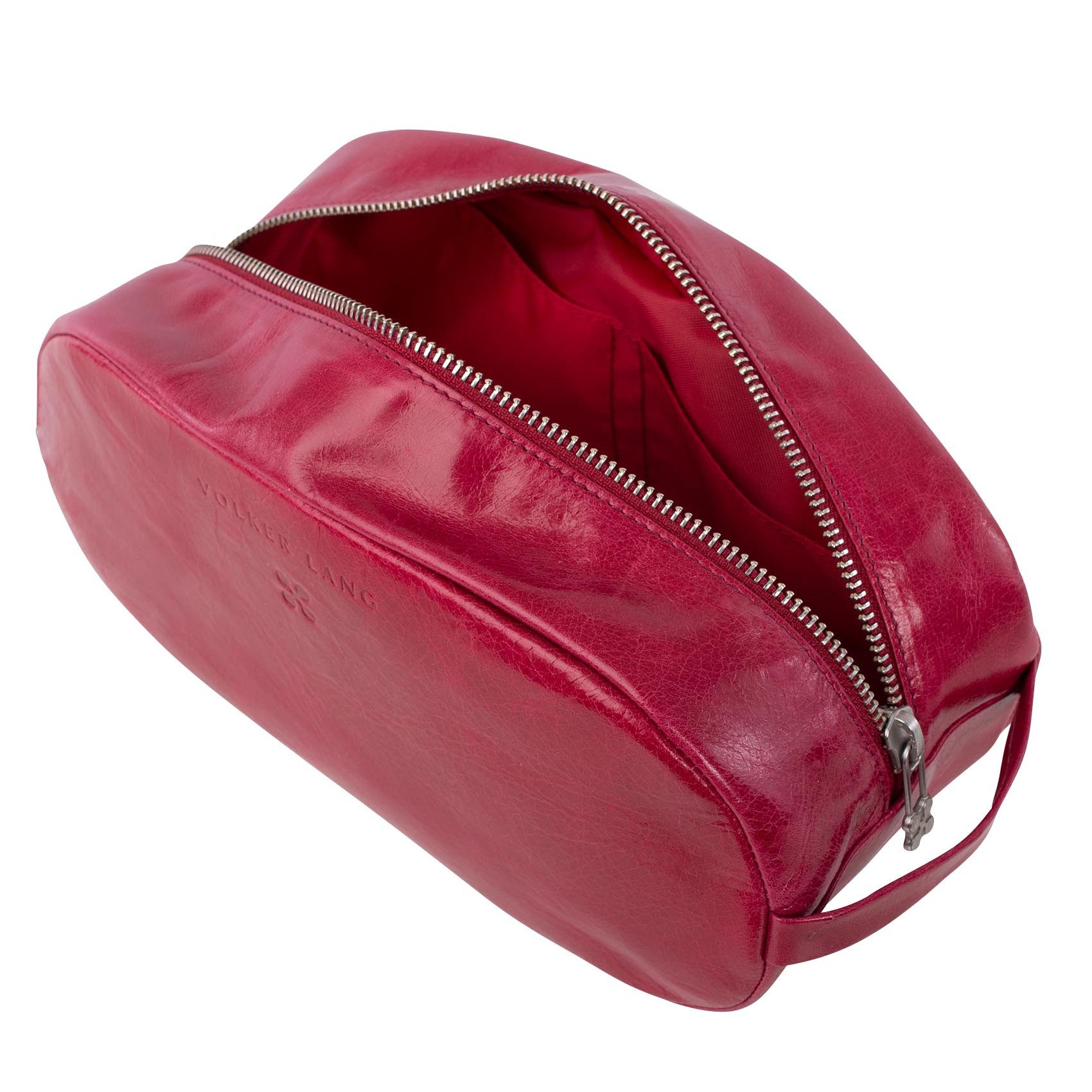 VOLKER LANG Kulturbeutel TRAVEL POUCH, PP1, Kompaktes Leder-Case, Premium Verarbeitung .