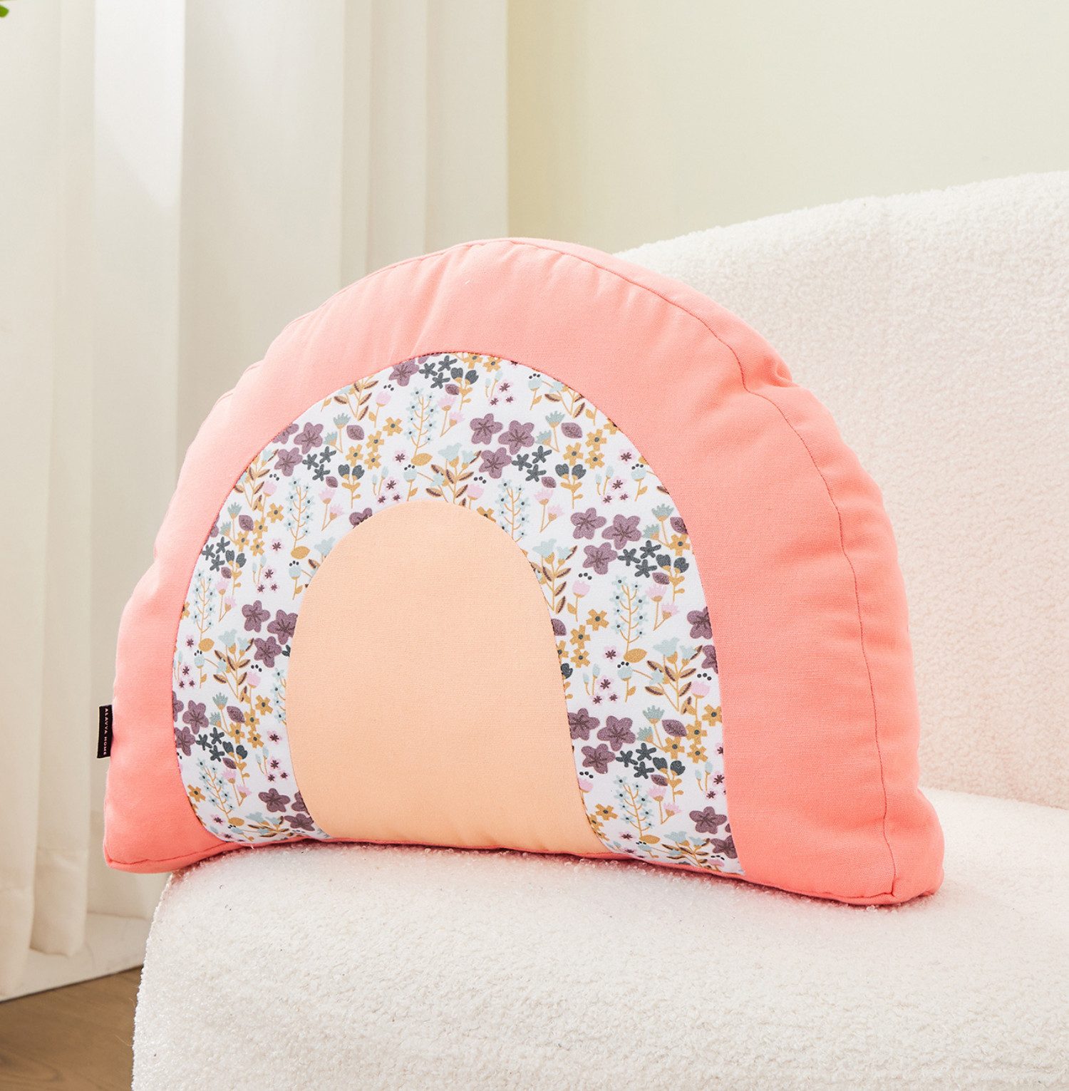 Alavya Home® Dekokissen Kinderkissen Regenbogen - D40 cm I Kuschelkissen Flauschig mit Füllung, Kinderkissen Zierkissen für Babyzimmer Kinderzimmer Deko - 40 x 30 cm