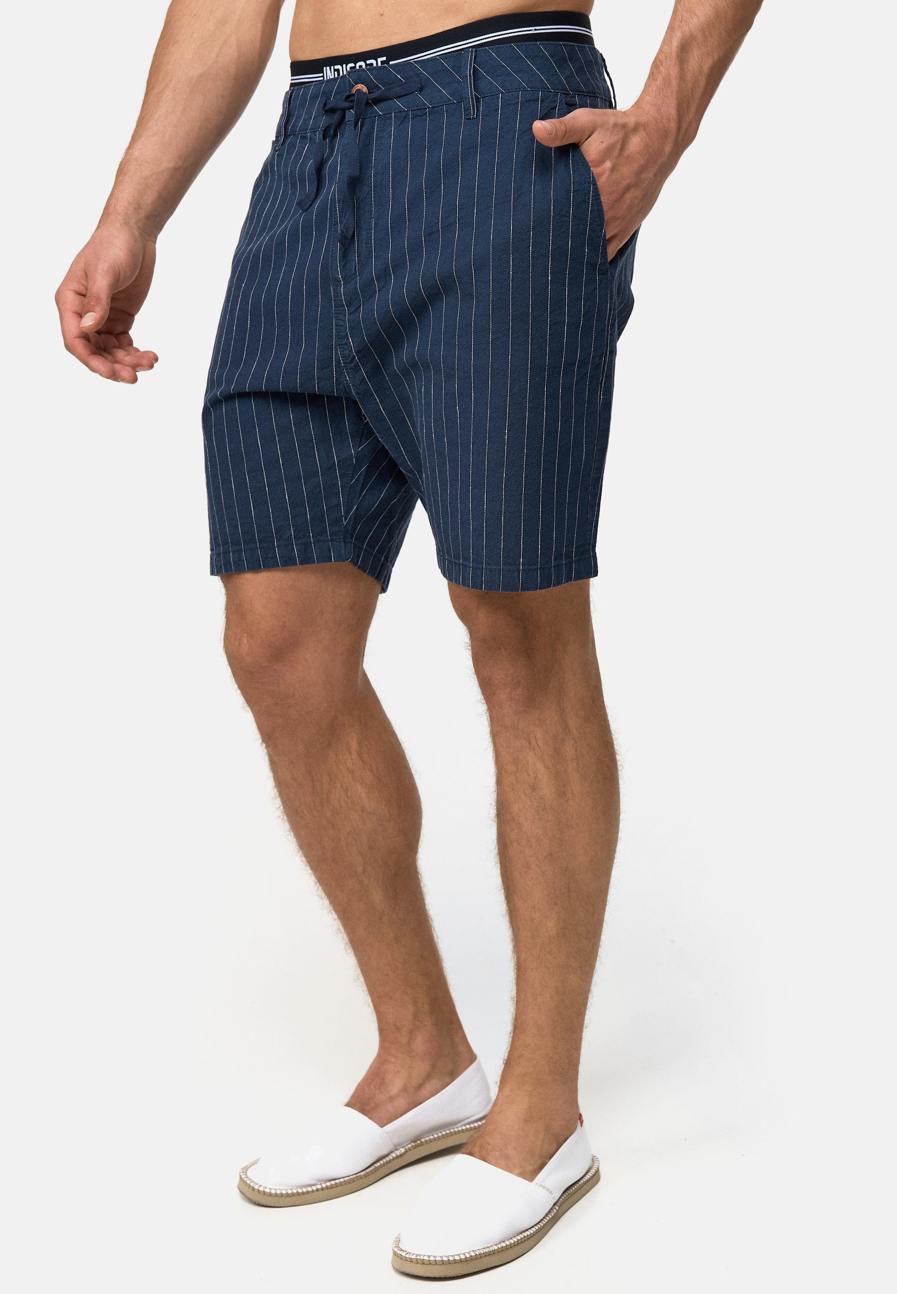 Indicode Chinoshorts Giwgros gestreift, aus einem günstig online kaufen