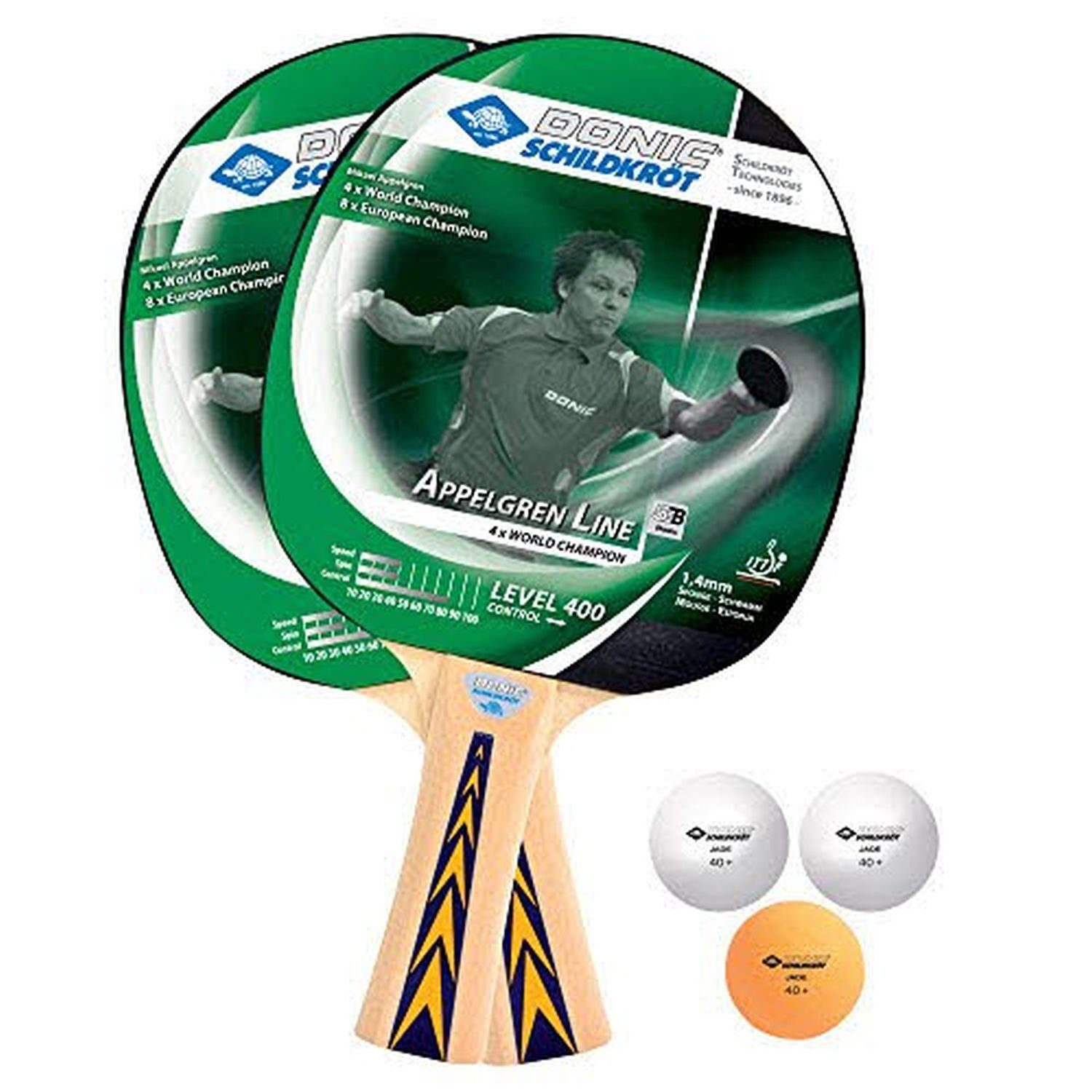 Donic Tischtennisschläger Tischtennis Set Appelgren 400, Tischtennis Ракетки Set Tischtennisset Table Tennis Bat Racket