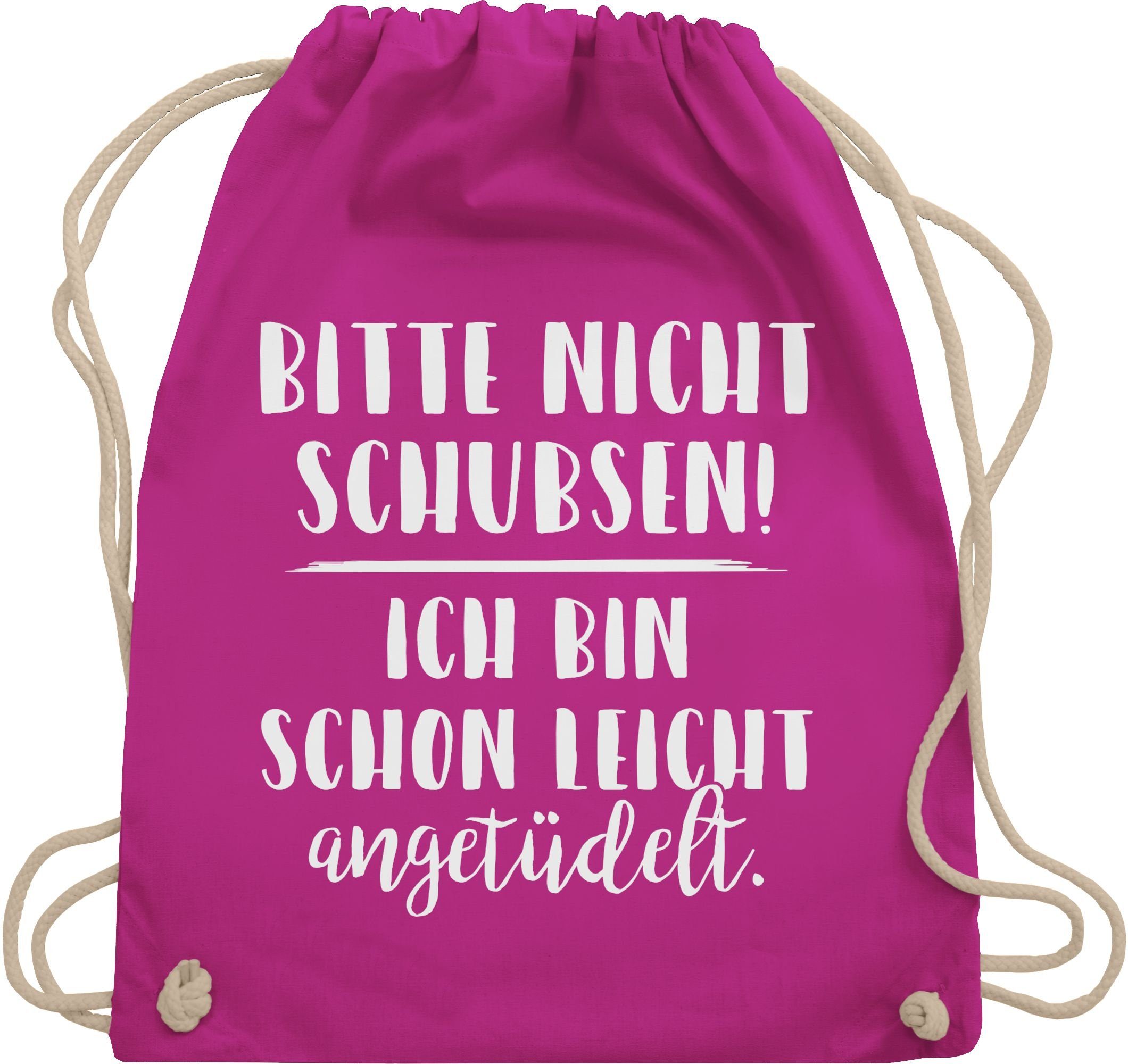 leicht bin nicht angetüdelt 02 Festival schon - Shirtracer Fuchsia schubsen Outfit Party, Stoffbeutel Bitte Turnbeutel ich