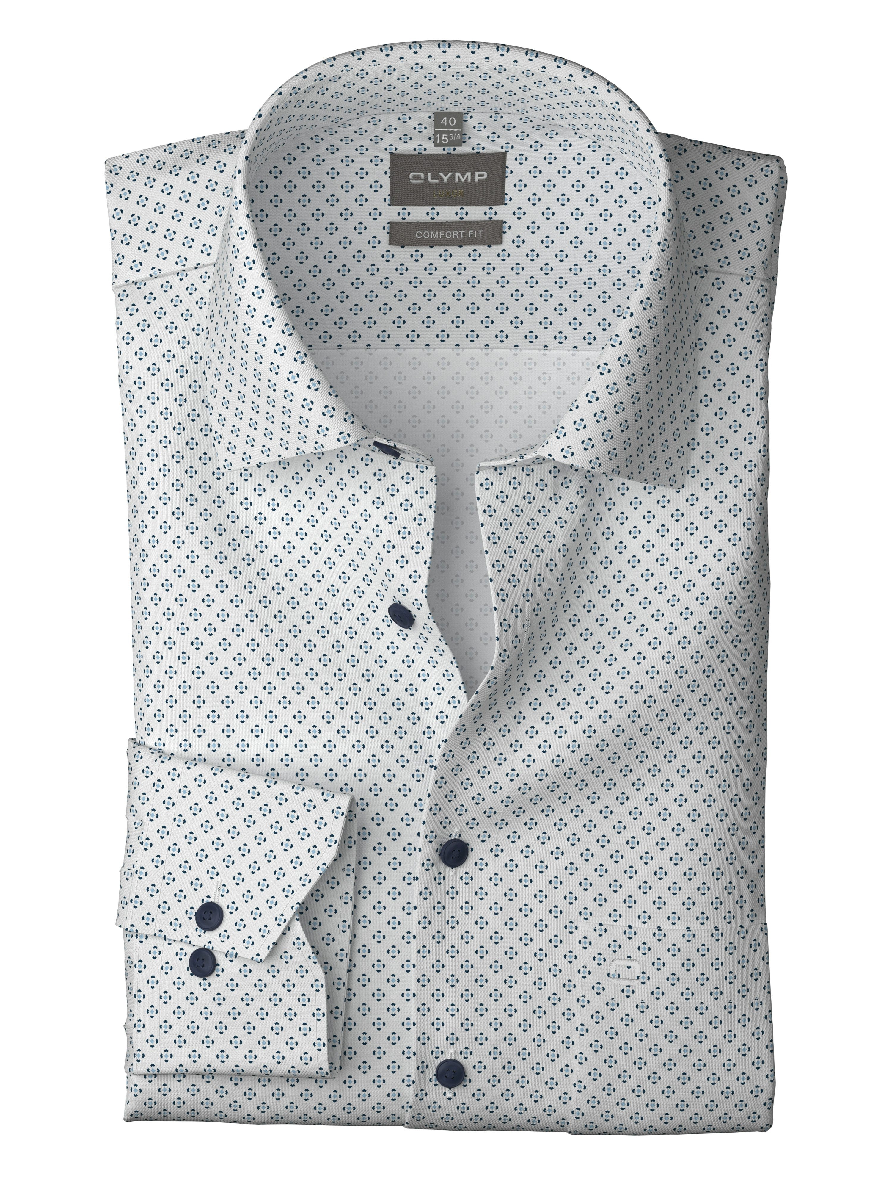 OLYMP Langarmhemd Luxor comfort fit Minimalmuster, günstig online kaufen