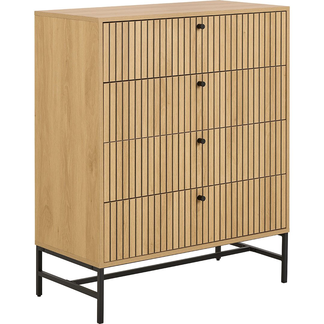 ACTONA GROUP Kommode Albany Kommode 4 Schubladen Natur.