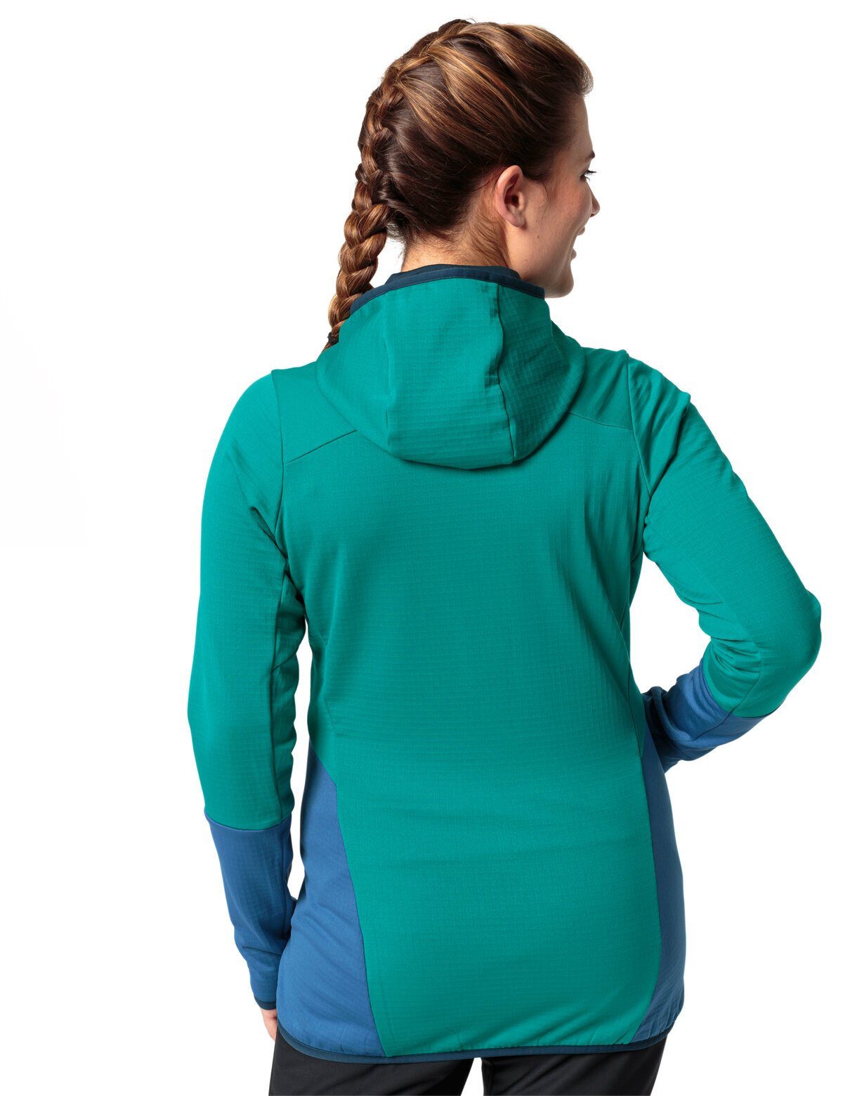 (1-St) VAUDE Hooded Klimaneutral Outdoorjacke Jacket Women's ultramarine kompensiert Fleece Monviso Grid