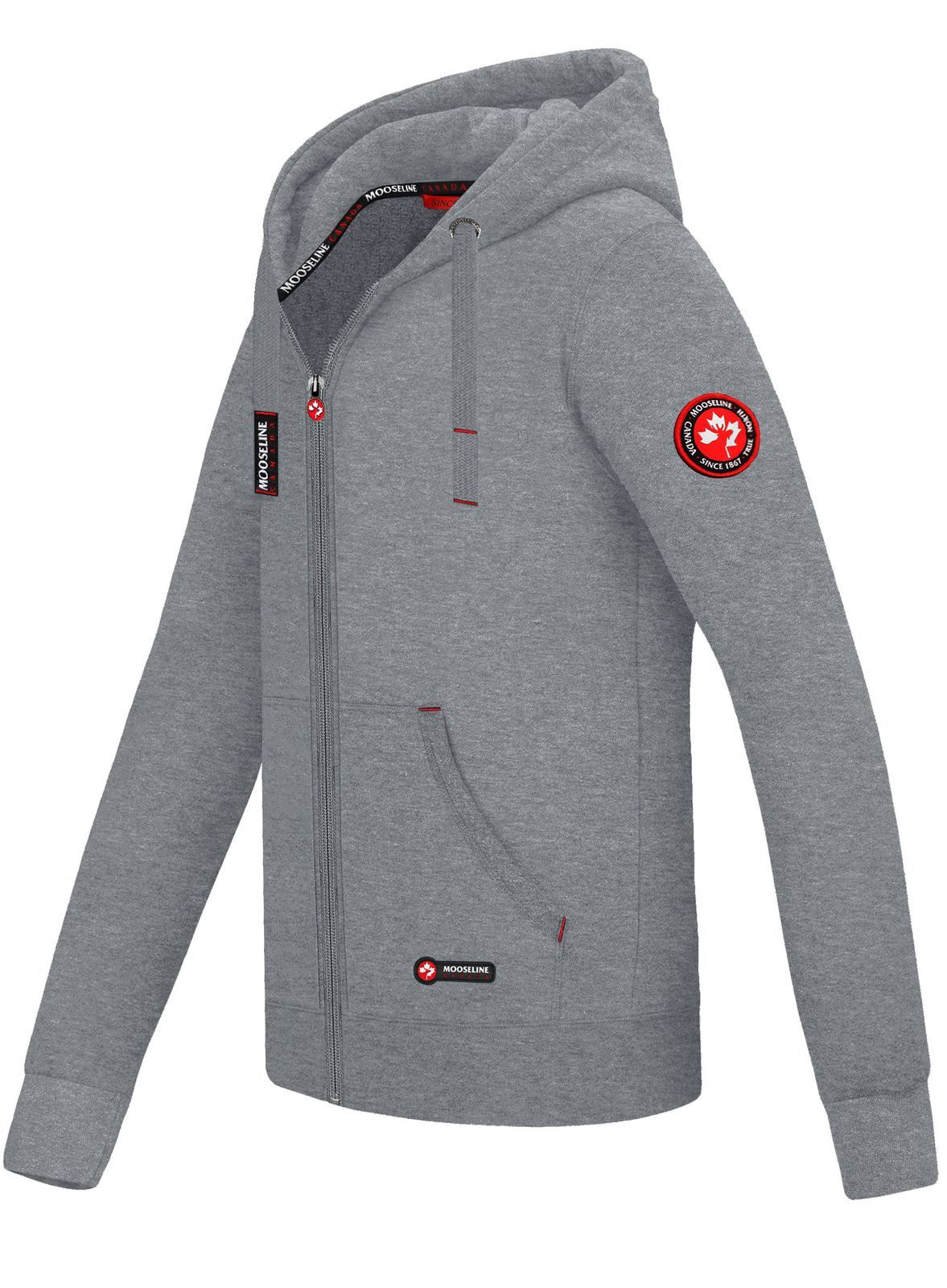 MOOSELINE Sweatjacke Herren Hellgrau - rotes günstig online kaufen