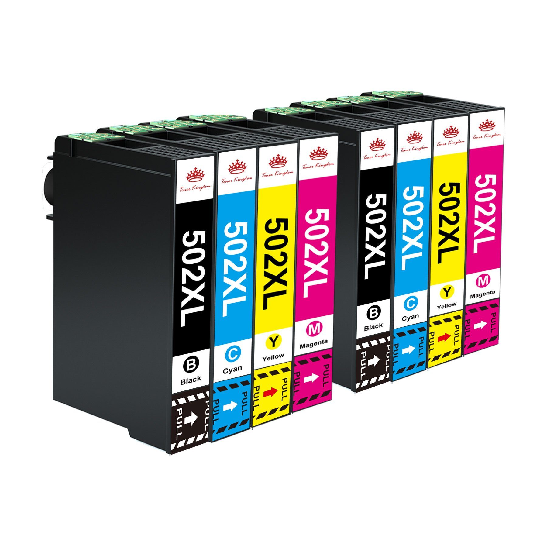 Toner Kingdom 8er-pack Epson 502 xl Druckerpatronen Multipack Tintenpatrone (für WF-2860 WF-2865 XP-5100 XP-5105)