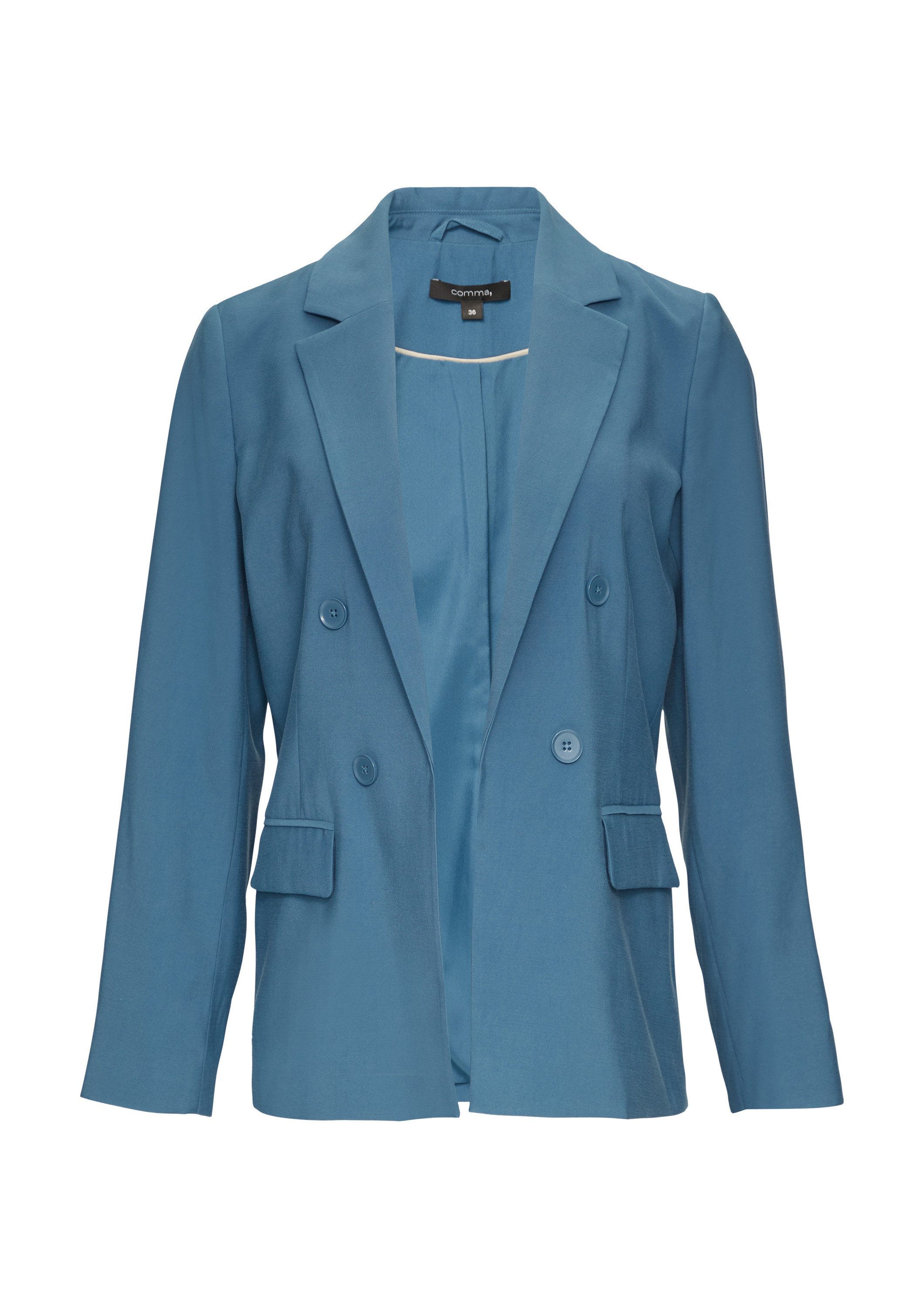 comma Jackenblazer Indoor-Blazer Offener Longblazer mit Piquestruktur günstig online kaufen