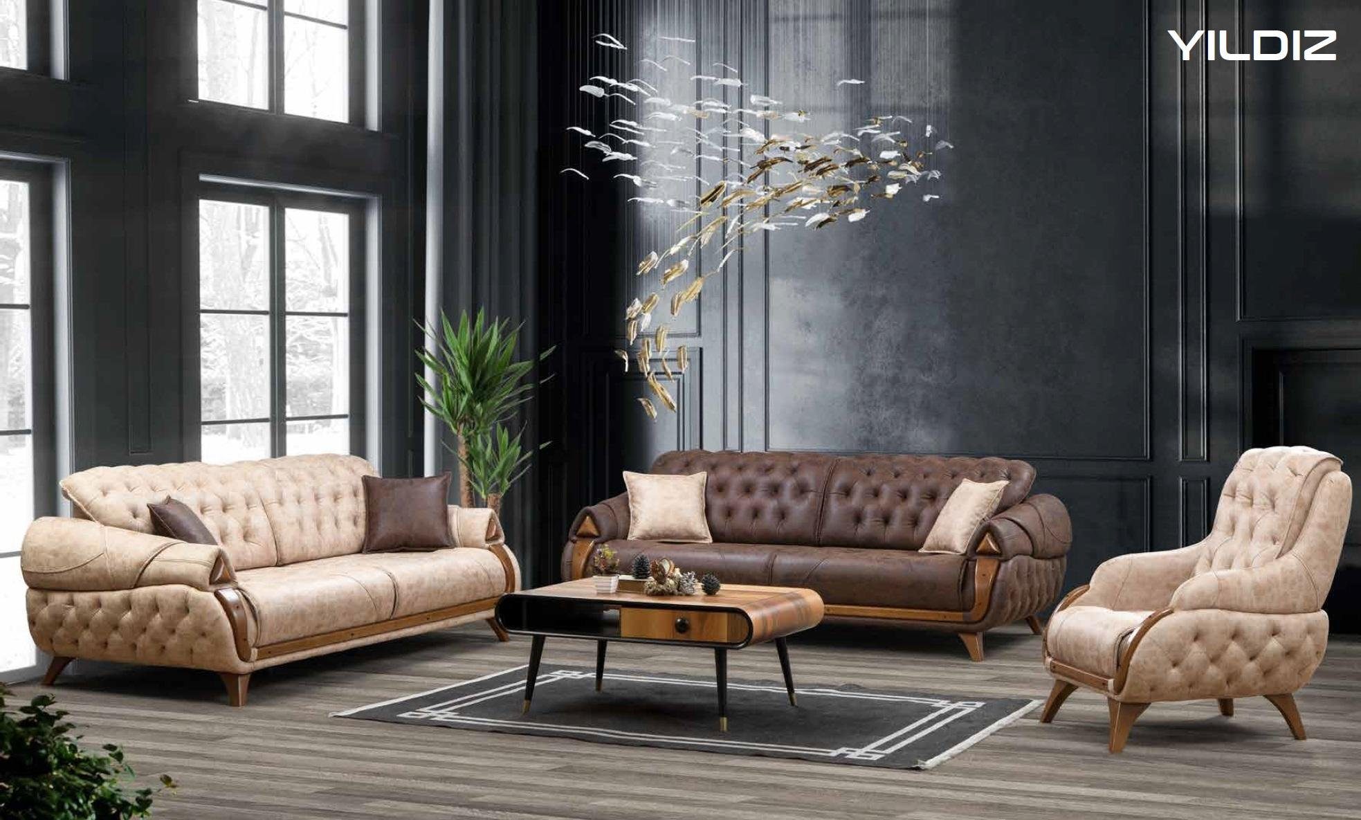 Design Klassisch Europe Sofa in Polster Stoff Neu, JVmoebel Made Couch Luxus Möbel Dreisitzer Sofa