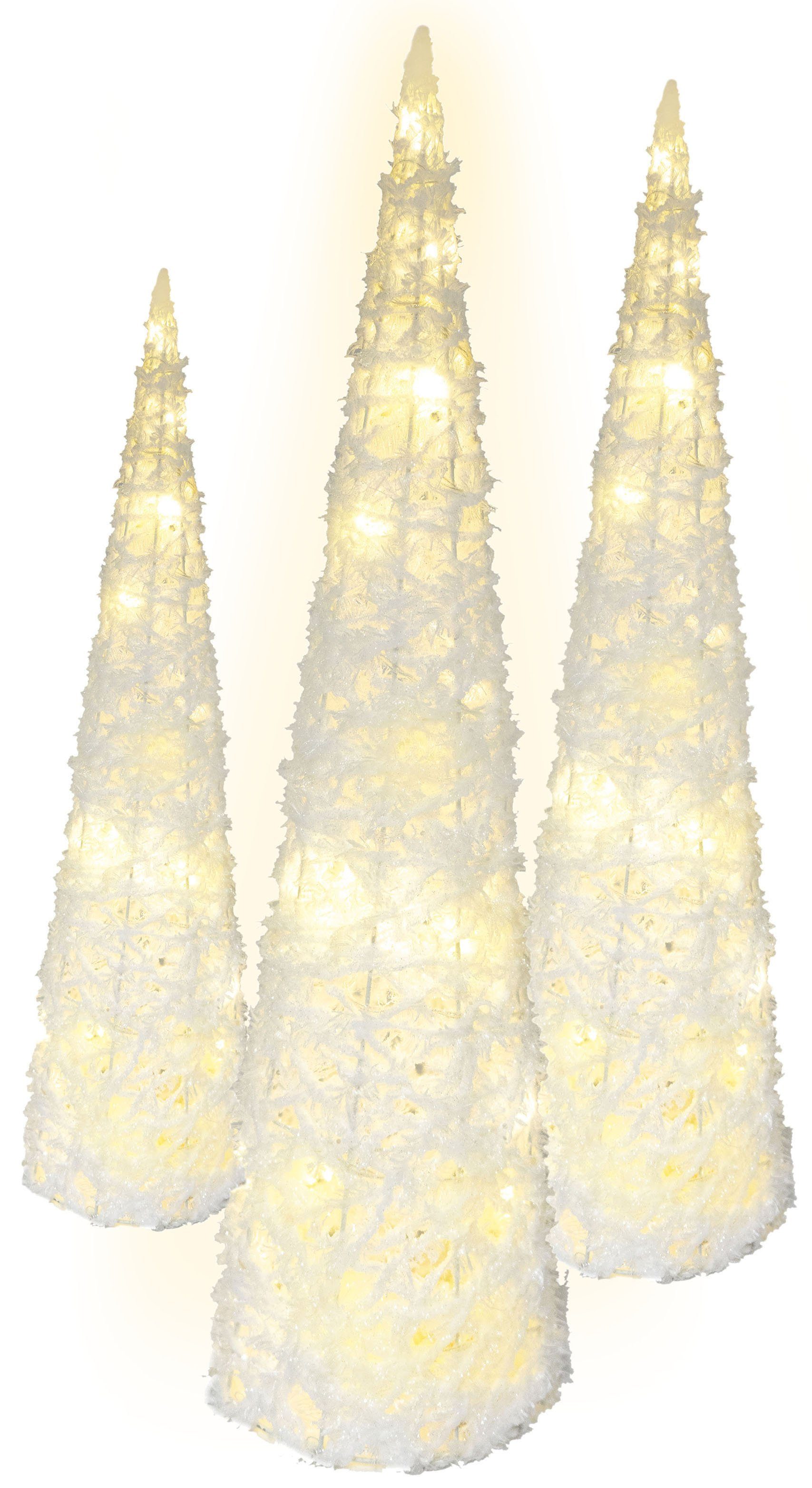 NOOR LIVING Dekolicht LED Pyramiden Set, Weihnachtsdeko, LED fest integriert, Warmweiß, mit warmweißem LED-Licht, für den Innenbereich | Leuchtfiguren