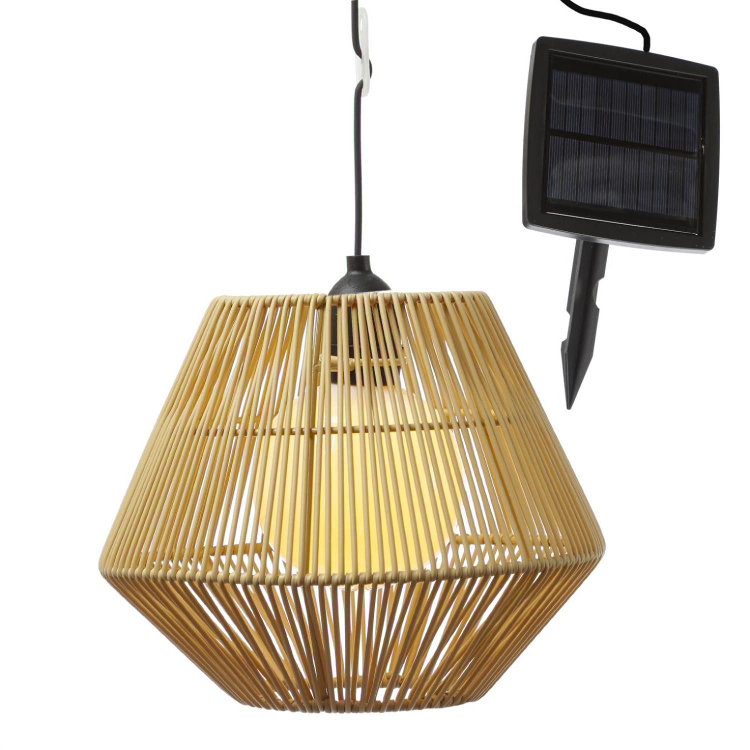 MARELIDA Hängeleuchte LED Solar Hängeleuchte Rattanoptik günstig online kaufen
