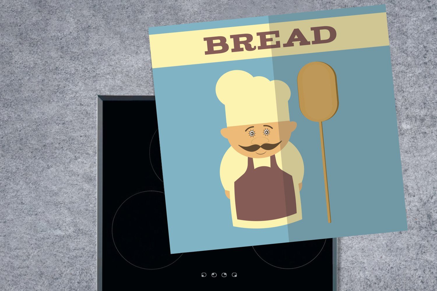Ceranfeldabdeckung, MuchoWow (1 Bäcker cm, - Jahrgang, 78x78 Arbeitsplatte tlg), - Herdblende-/Abdeckplatte für küche Vinyl, Brot