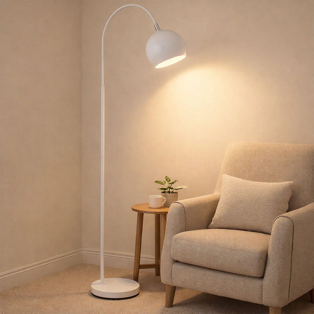 GLOBO LIGHTING Stehlampe, Leuchtmittel nicht inklusive, Stehlampe Standleuchte Metall weiß E27 Leselampe H 150 cm