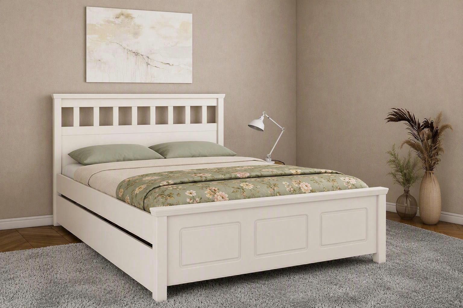 OTTO home Bett Tillian, Bettgestell, Doppelbett, Bettkasten optional, Made in EU (Liegefläche 140x200cm), aus massiver Kiefer in Kombination mit MDF, FSC®, inklusive Lattnerost