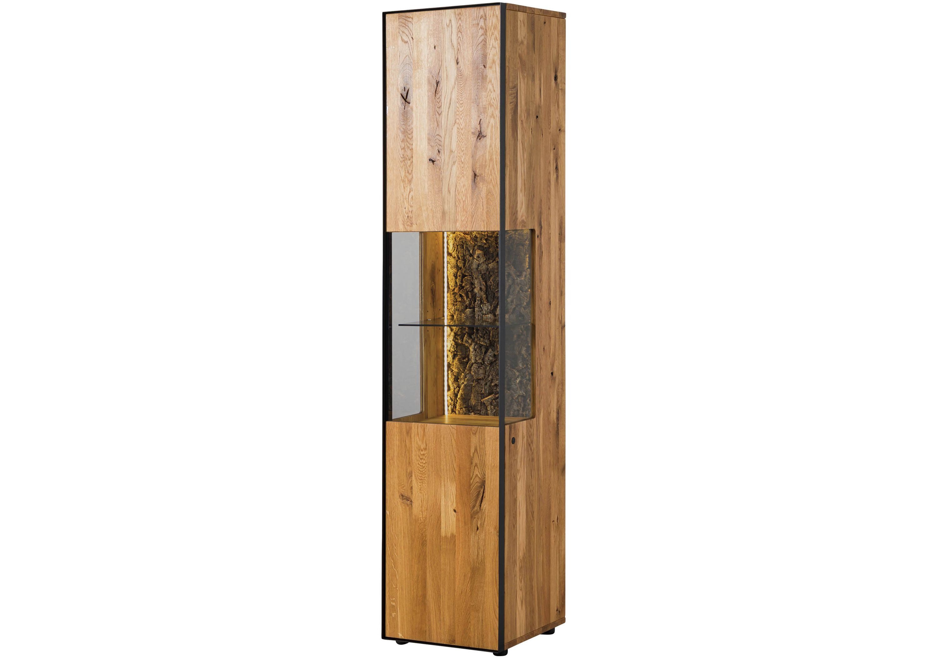 Massivmoebel24 Standvitrine #05 (Wildeiche 43x45x200 natur günstig online kaufen