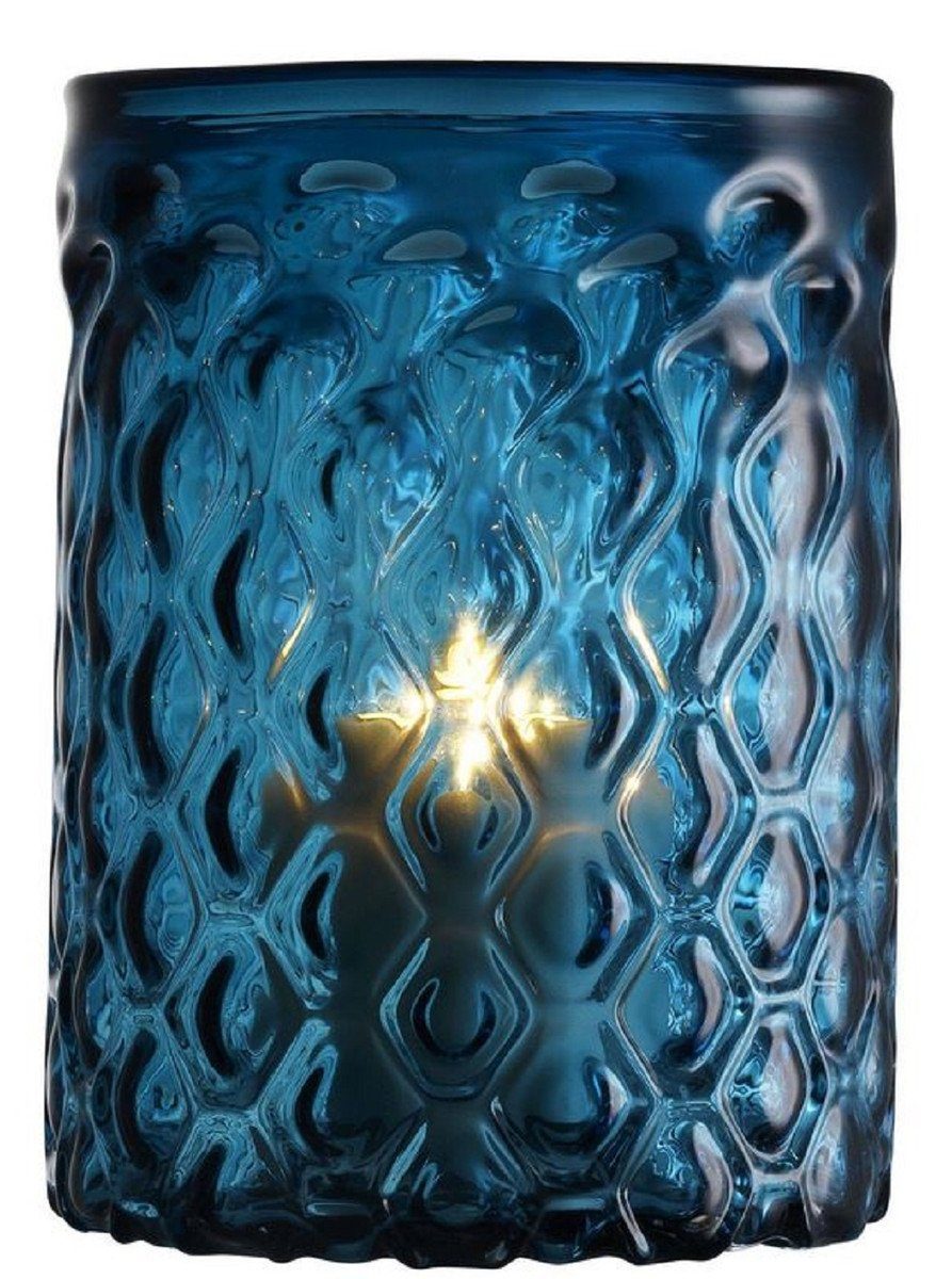 Kerzenleuchter Ø Glas Accessoires - Blau cm 28 Padrino 20 Casa Hotel Luxus Deko Kerzenleuchter & H. Restaurant x