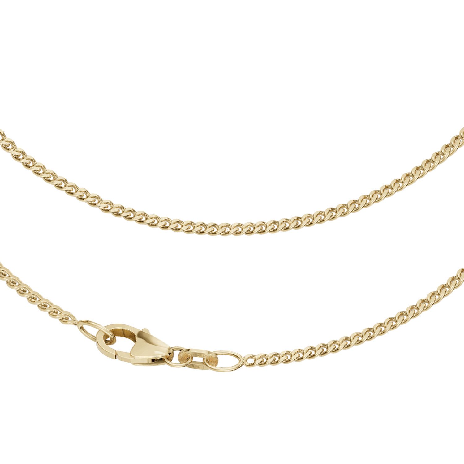 Goldkette JB Edle Goldkette Panzerkette 585 - 14 K Gold 1,7 mm 45 cm