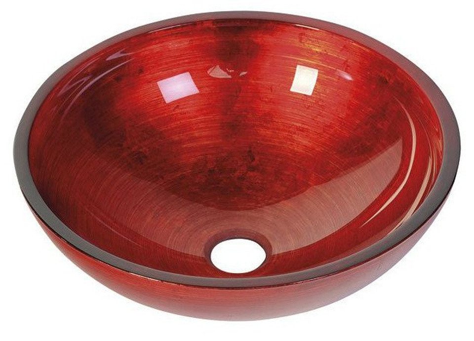 Sapho Waschtisch MURANO ROSSO IMPERO Glaswaschbecken zum Aufsetzen, Durchmesser 40cm, Sapho-AL5318-63