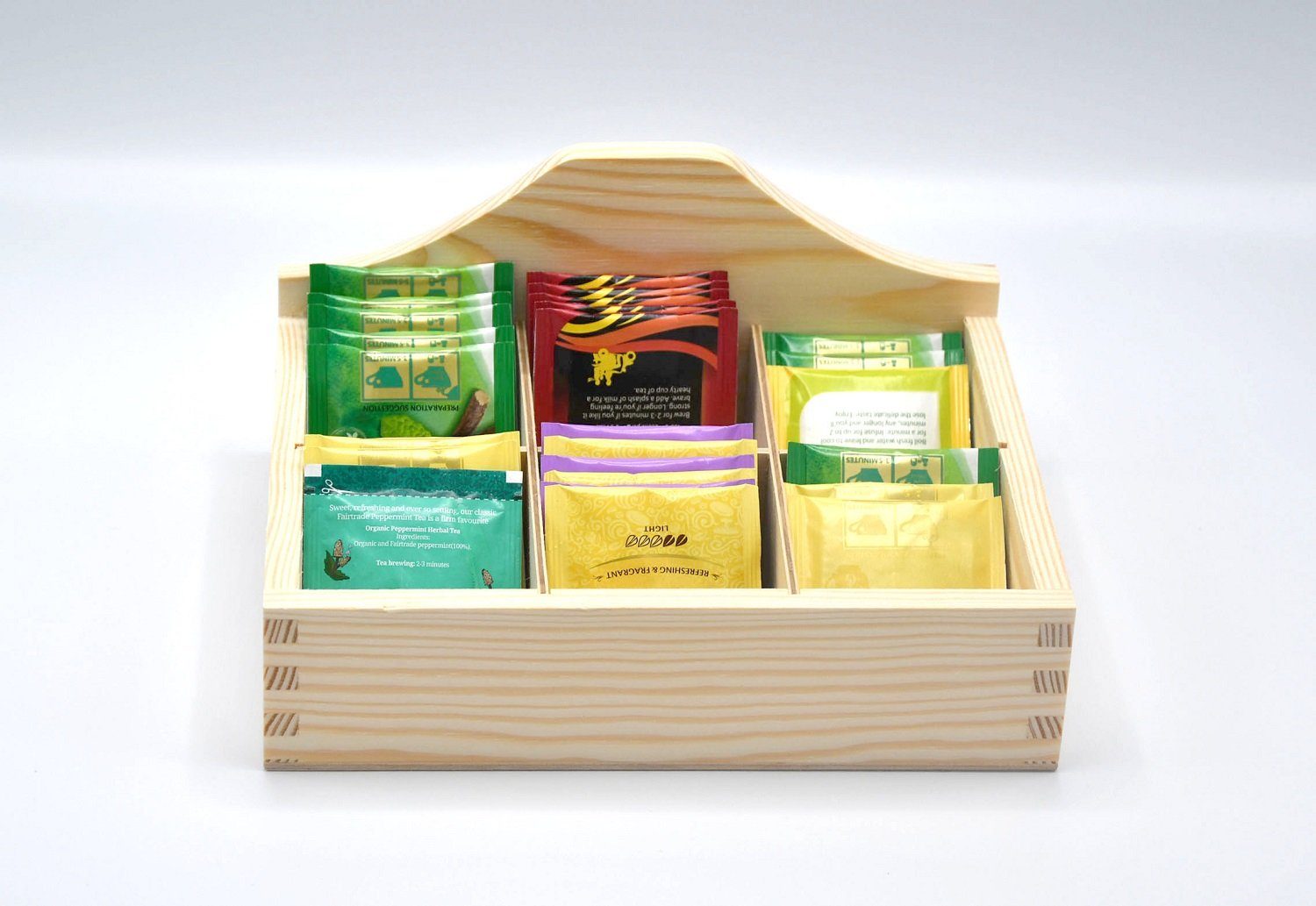 (1-tlg) Kaffeepads, Fächern aus Teebeuteln, Gewürzen, 6 mit MyBer® Teebox von Teebox Holz, Aufbewahrung Teebeutelbox