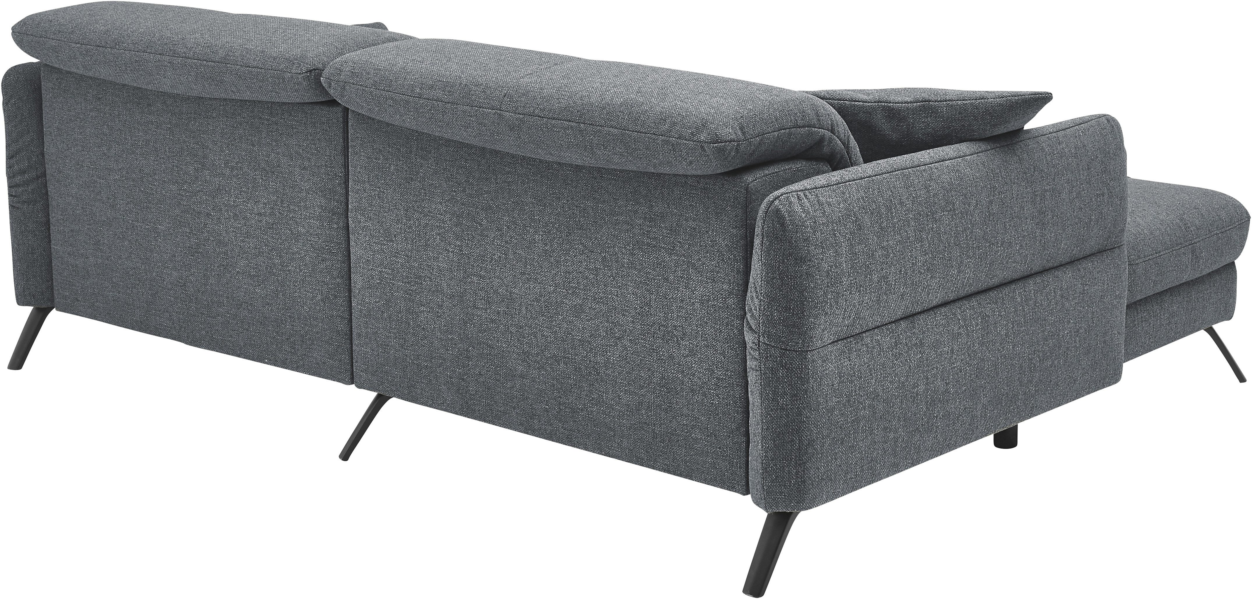 set one by Musterring Ecksofa SO 4400 V, wahlweise mit motorischer Bettfunktion & Kopfverstellung, Fuß schwarz