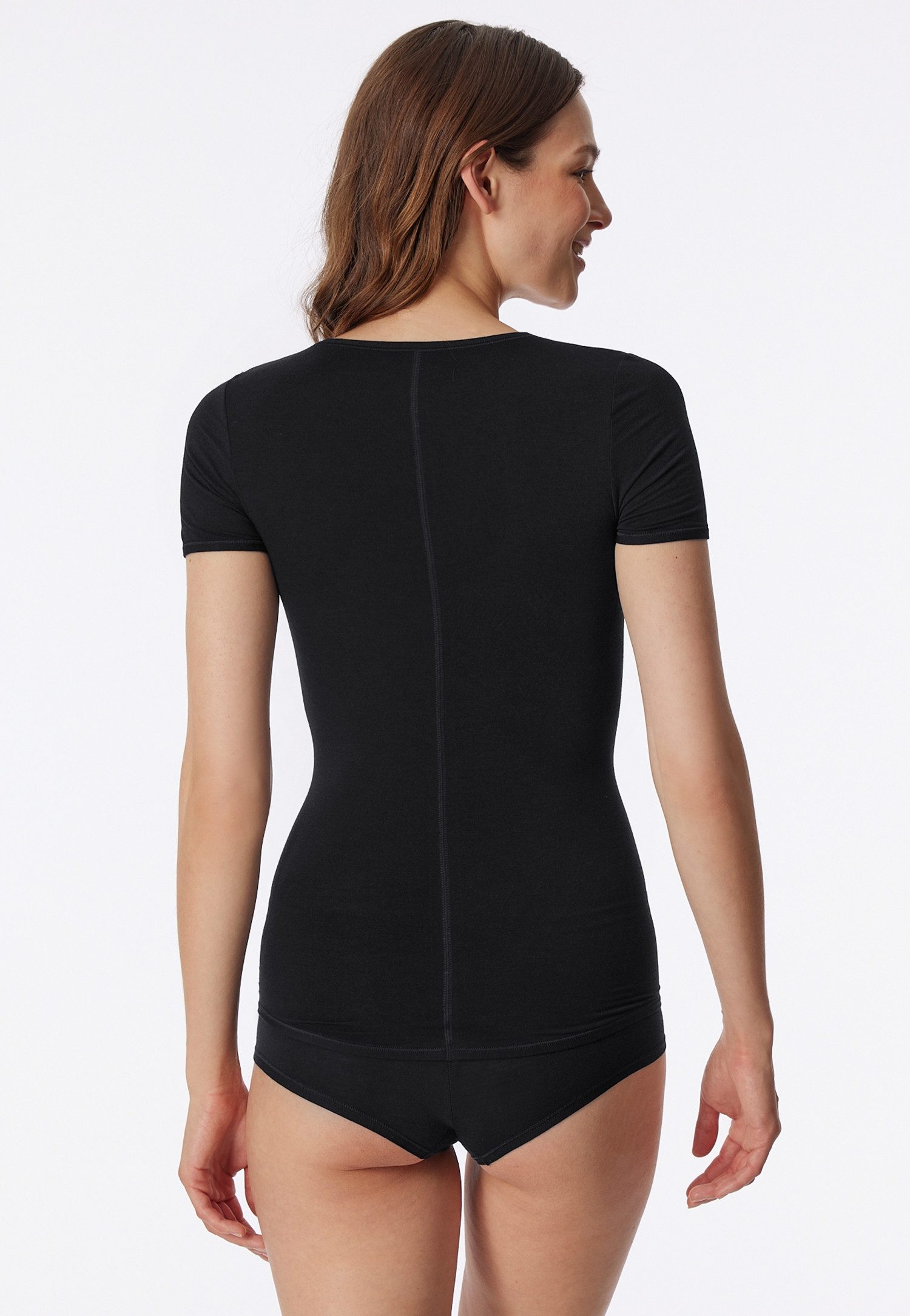 Schiesser Kurzarmshirt Personal Fit Rundhalsausschnitt, Single Jersey, ohne störende Seitennähte