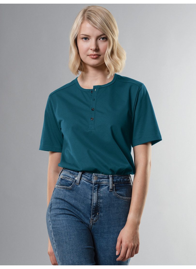 Trigema T-Shirt TRIGEMA T-Shirt mit Knopfleiste günstig online kaufen