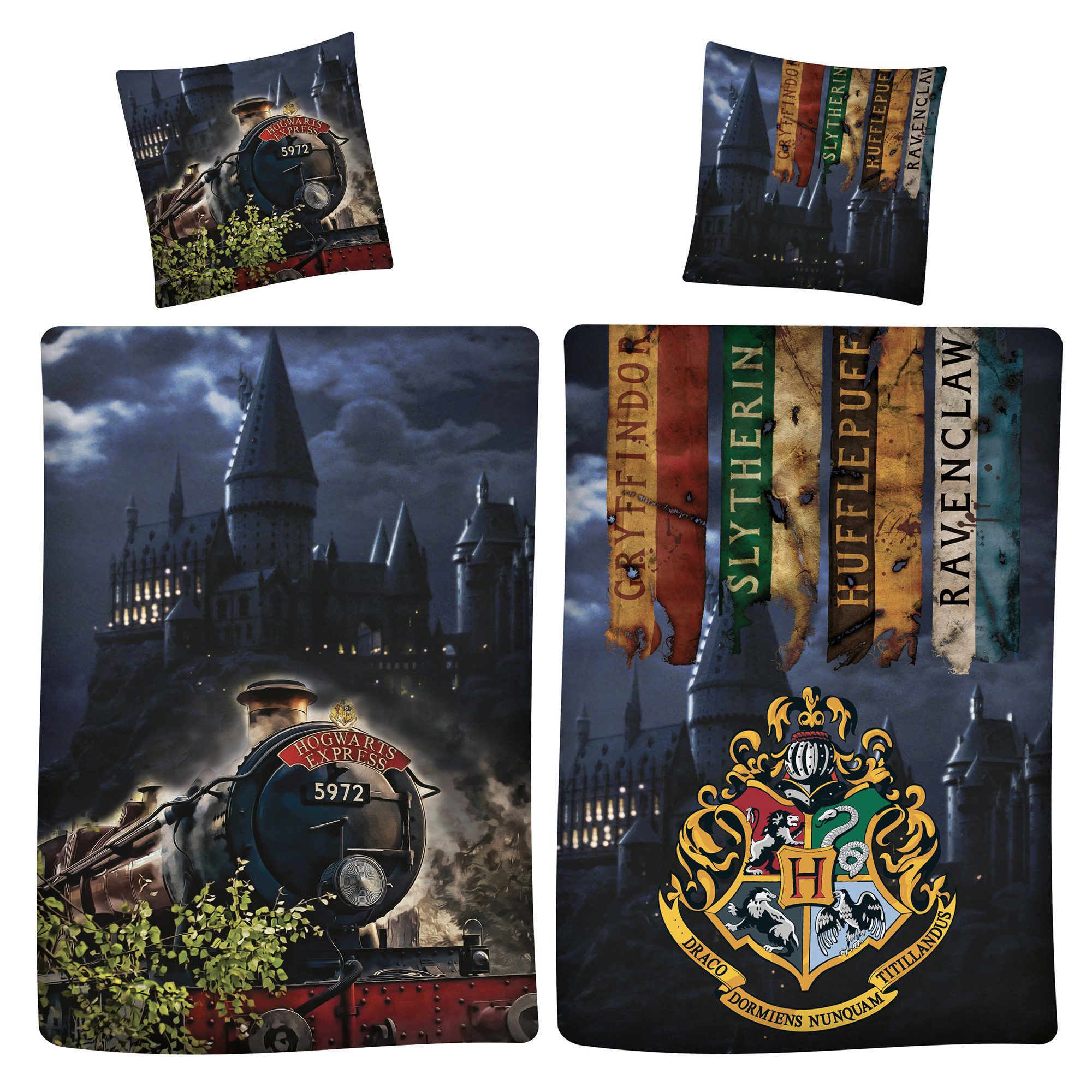 Kinderbettwäsche Harry Potter Bettwäsche Express 9 3/4 Linon / Renforcé, BERONAGE, 100% Baumwolle, 2 teilig, 135x200 + 80x80 cm