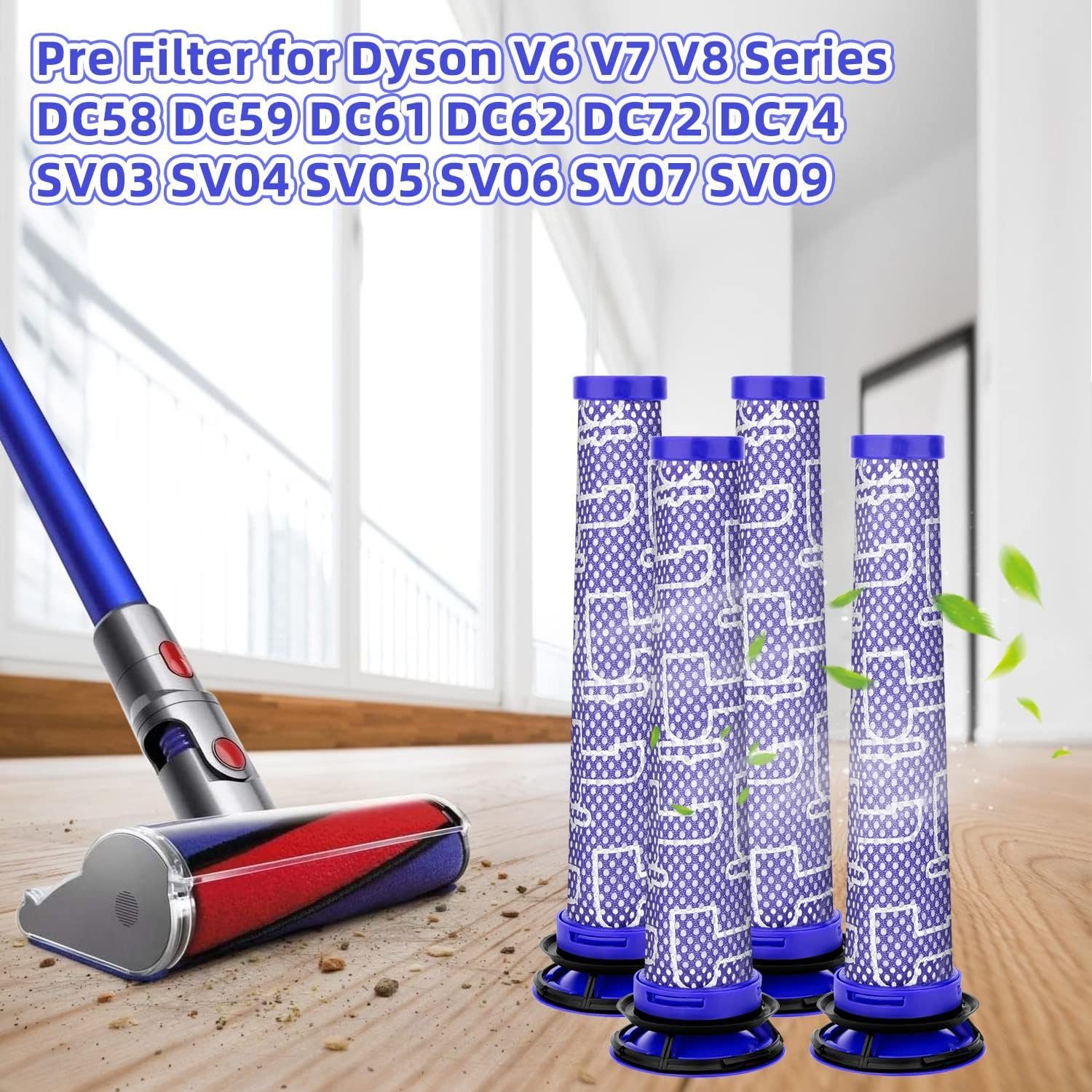 XDOVET Staubsaugerdüsen-Set 4 Stück Pro V7 Dyson V8 V6 Absolute Filter Animal Motorhead für Digita