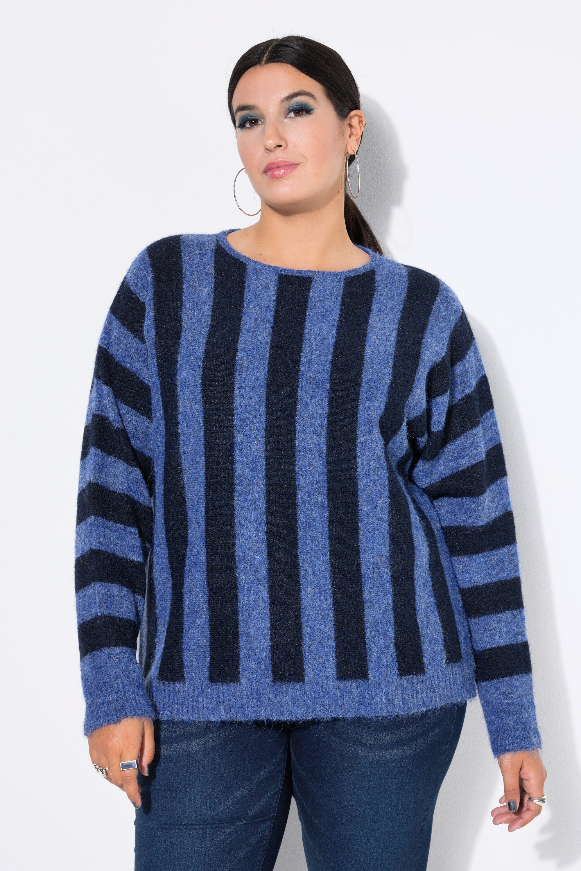 Strickpullover Pullover oversized Streifen Fledermausärmel