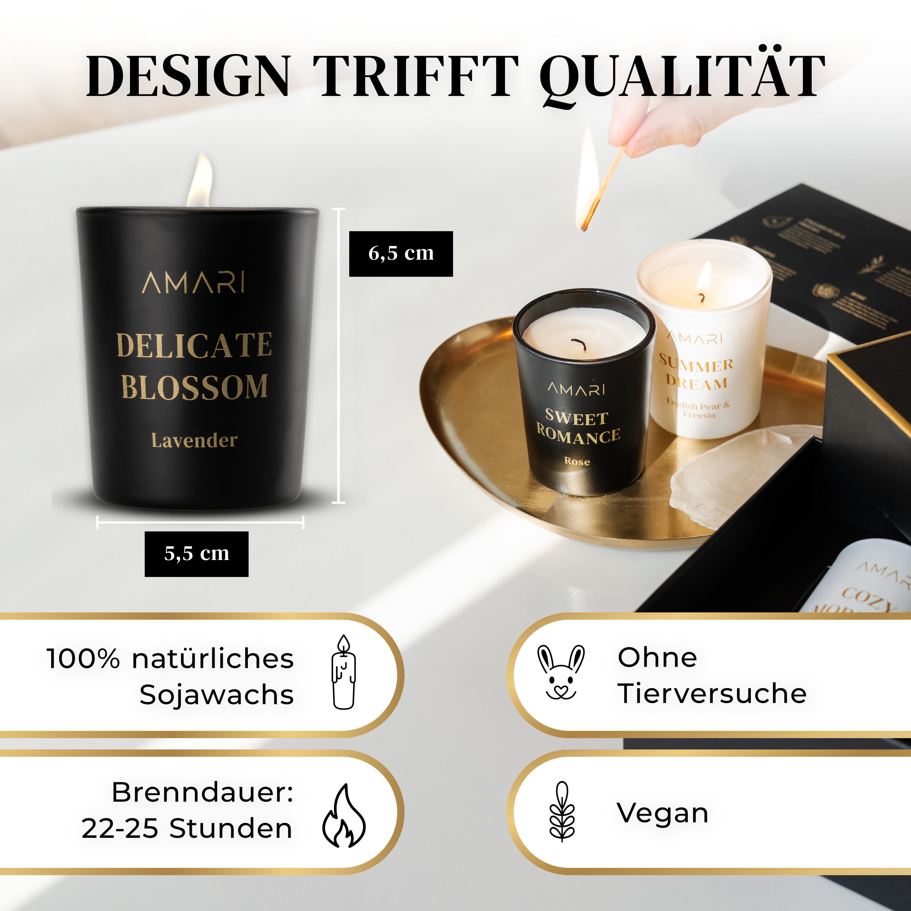 Amari Duftkerze AMARI® Duftkerzen Set mit 4 Aromen