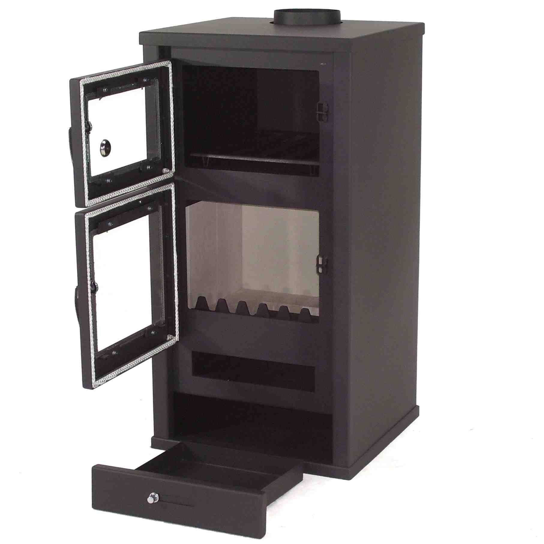 Apex Kaminofen Kaminofen 11.3kW Backfach + Herdplatte Kachelofen Heizofen EEK A 56314, (1-tlg) – Bild 5 von 5