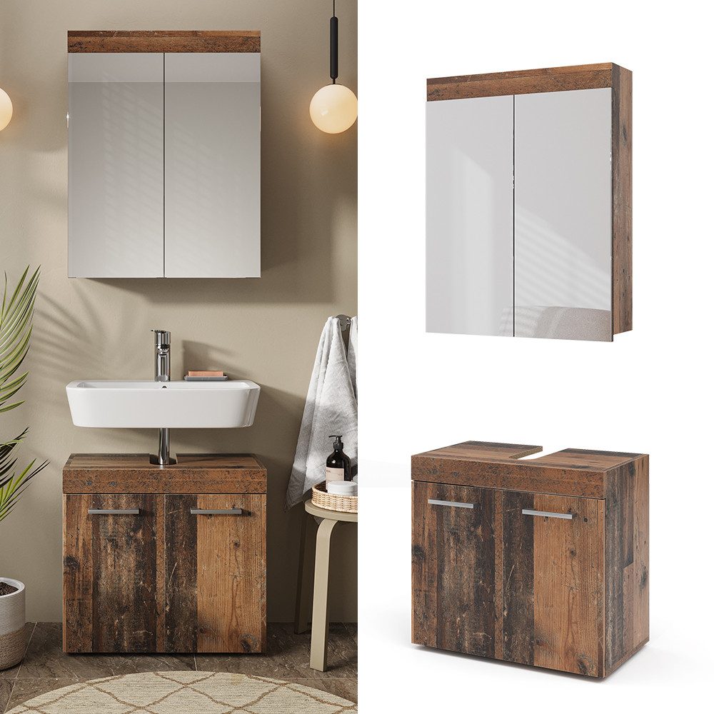 Vicco Badmöbel-Set Luna, Oldstyle, 2 Teile, günstig online kaufen