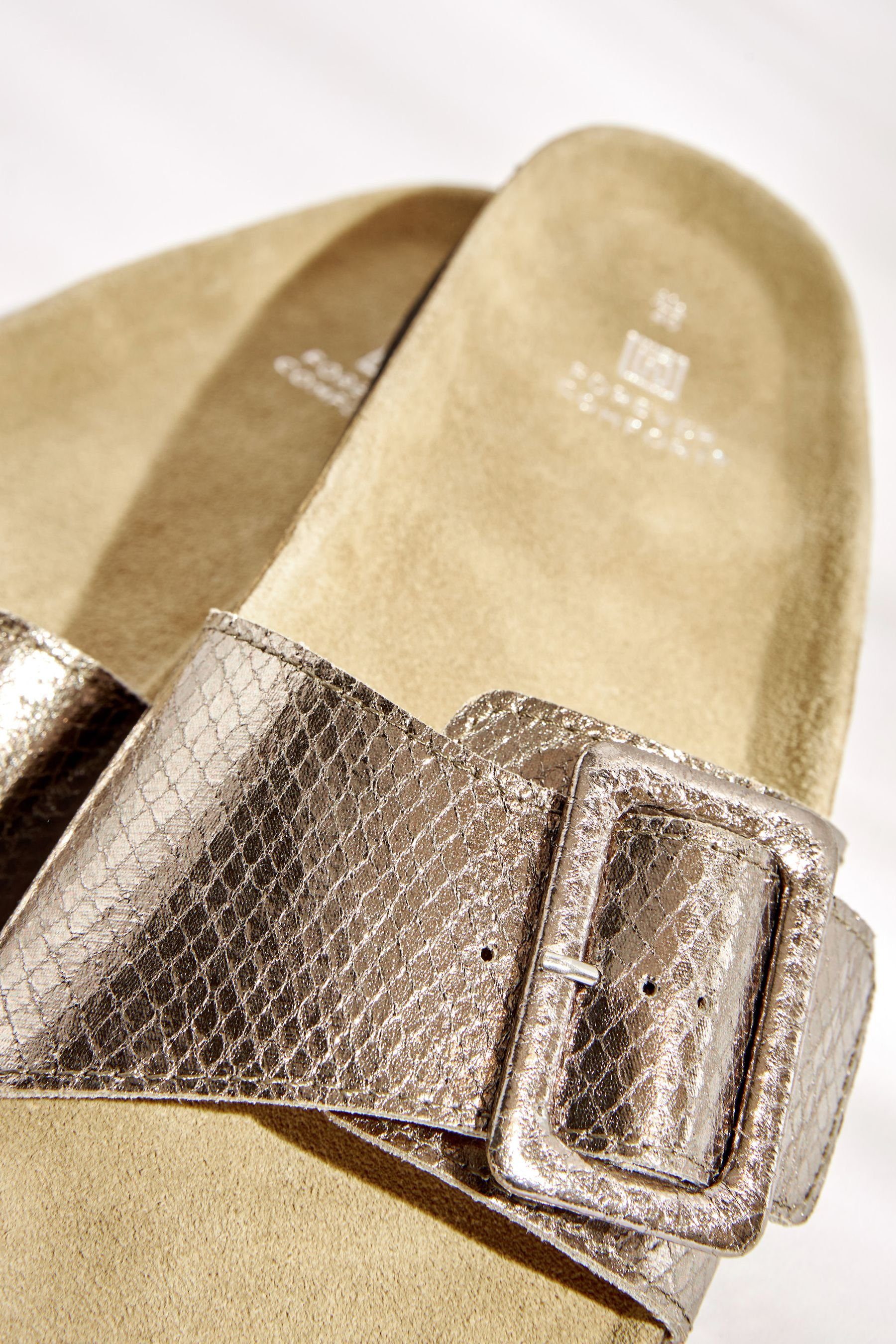 Fußbett Sandale Pewter (1-tlg) mit Forever Ledersandalen Silver Comfort® Next