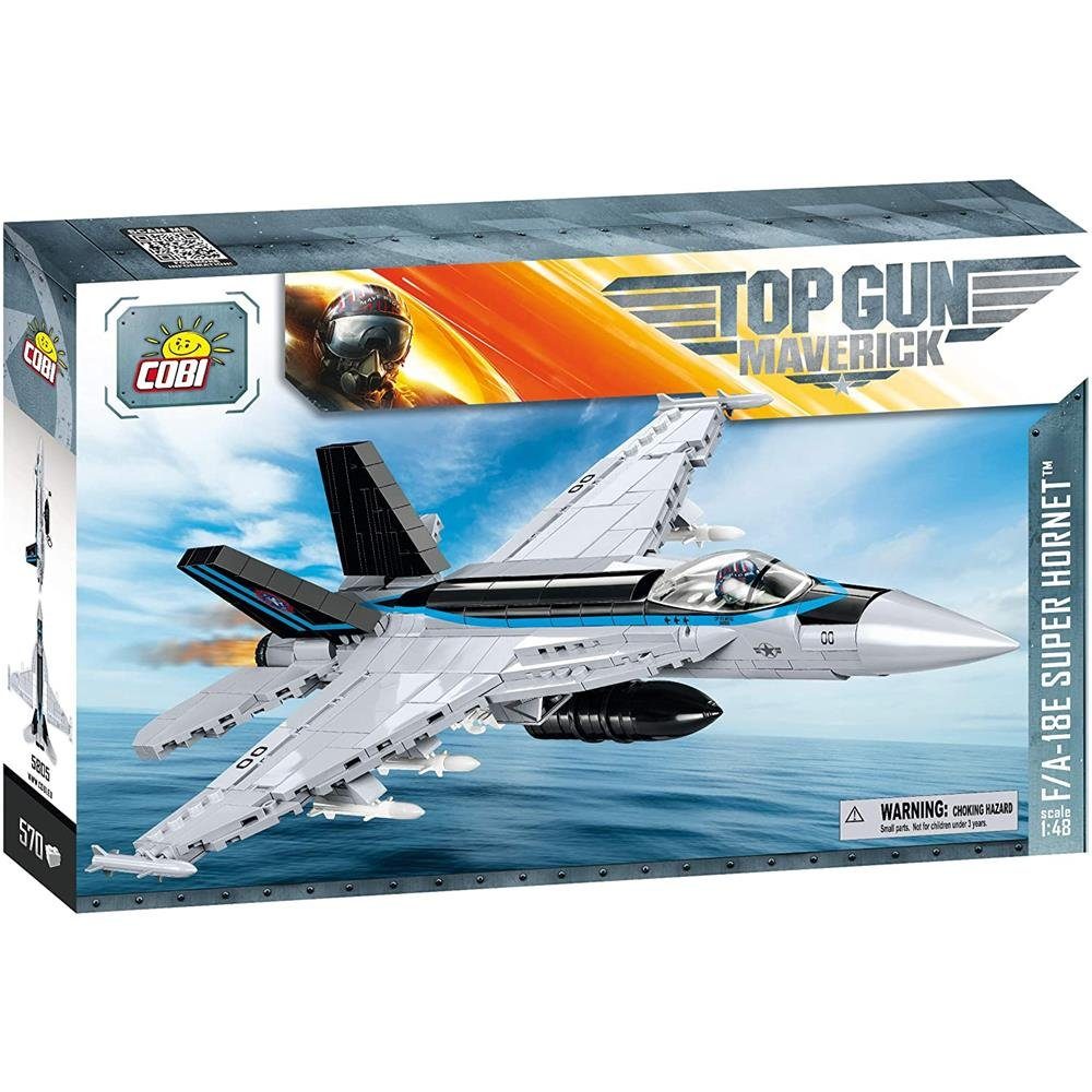 COBI TOP GUN: Maverick™ 5805 Konstruktions-Spielset, Militärfahrzeugmodelle Jetfighter F/A-18E Super Hornet™ Maßstab 1:48 Bausatz Spielset Düsenflugzeug Klemmbausteine kompatibel