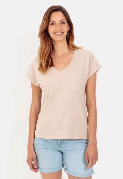 camel active T-Shirt aus Baumwoll-Leinen-Mix