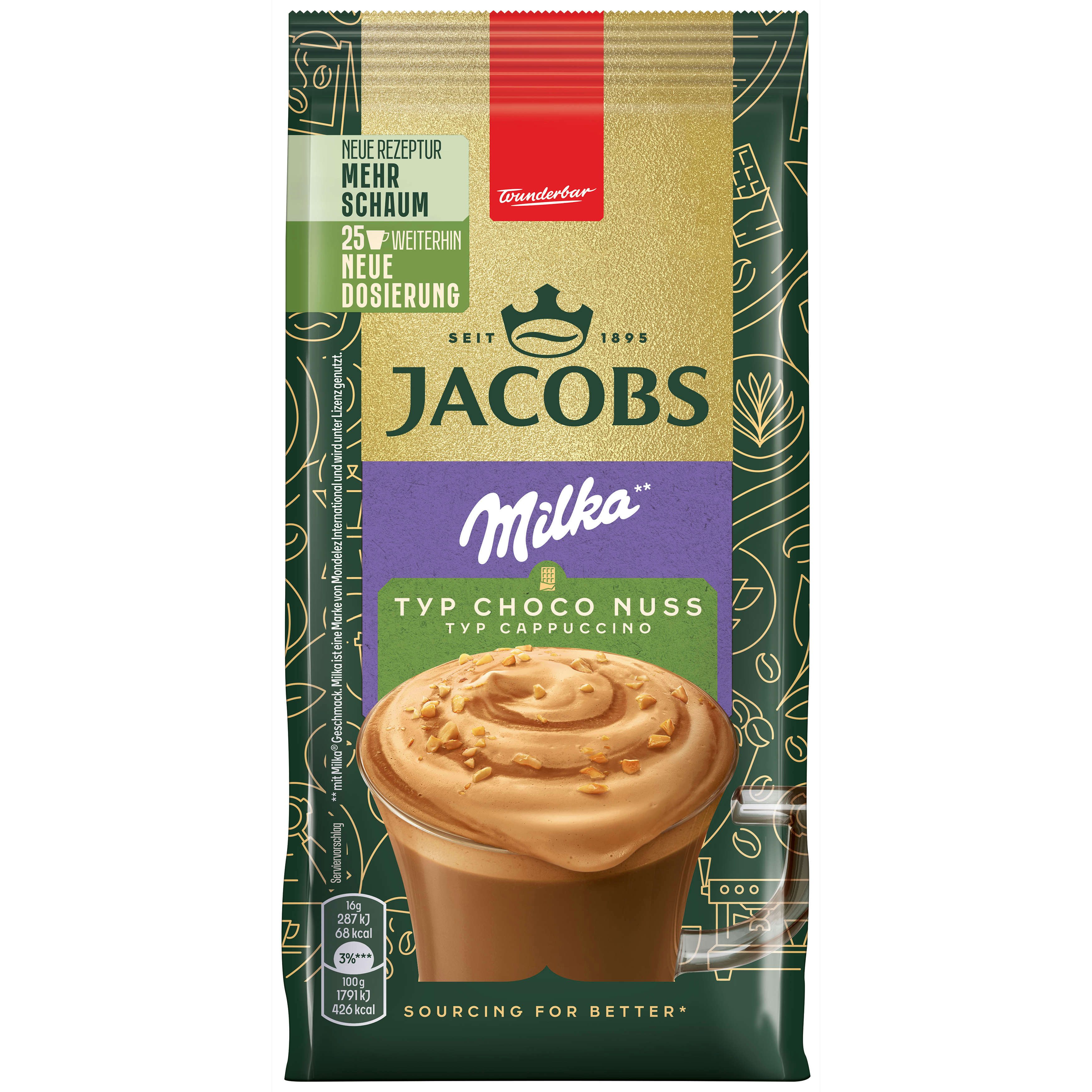 JACOBS Kaffee Löskaffee Typ Cappuccino Choco Nuss Milka Geschmack 12 x 400g = 4,8 kg, (Packung, 12er Pack)