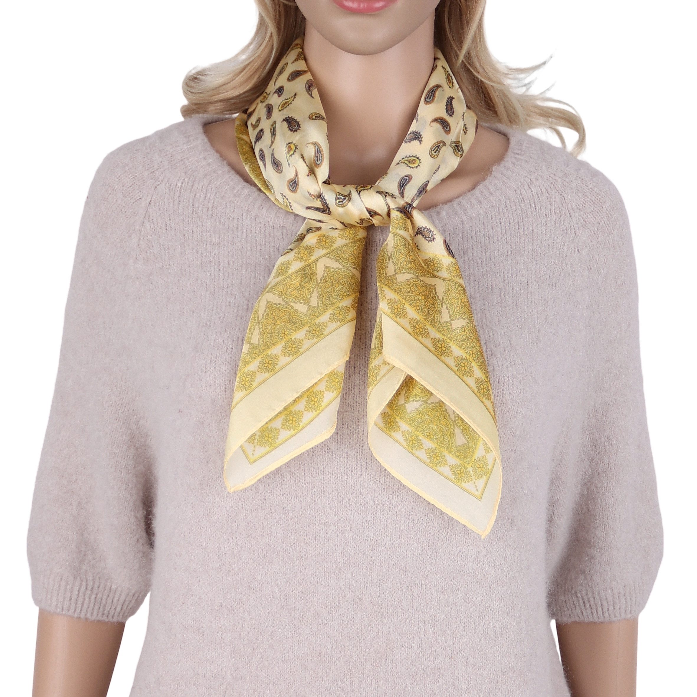 MIRROSI Nickituch Vierecktuch ca. 70x70 cm Leo Muster, Damen Halstuch deal für Frühling,Sommer, Herbst