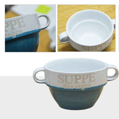 DRULINE Geschirr-Set Suppentasse aus Keramik mit Schriftzug "Suppe des (8-tlg)