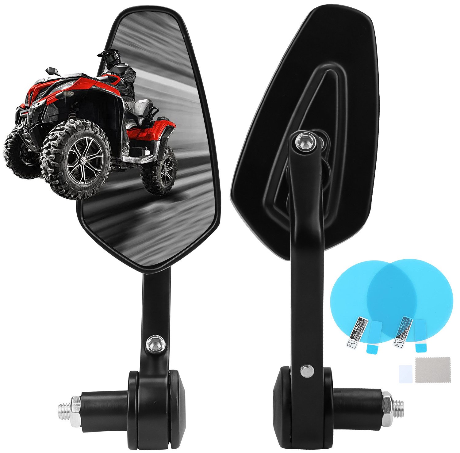 Motorradspiegel Fahrzeugspiegel ein Paar Rückspiegel mit 2*HD wasserdichten Folien