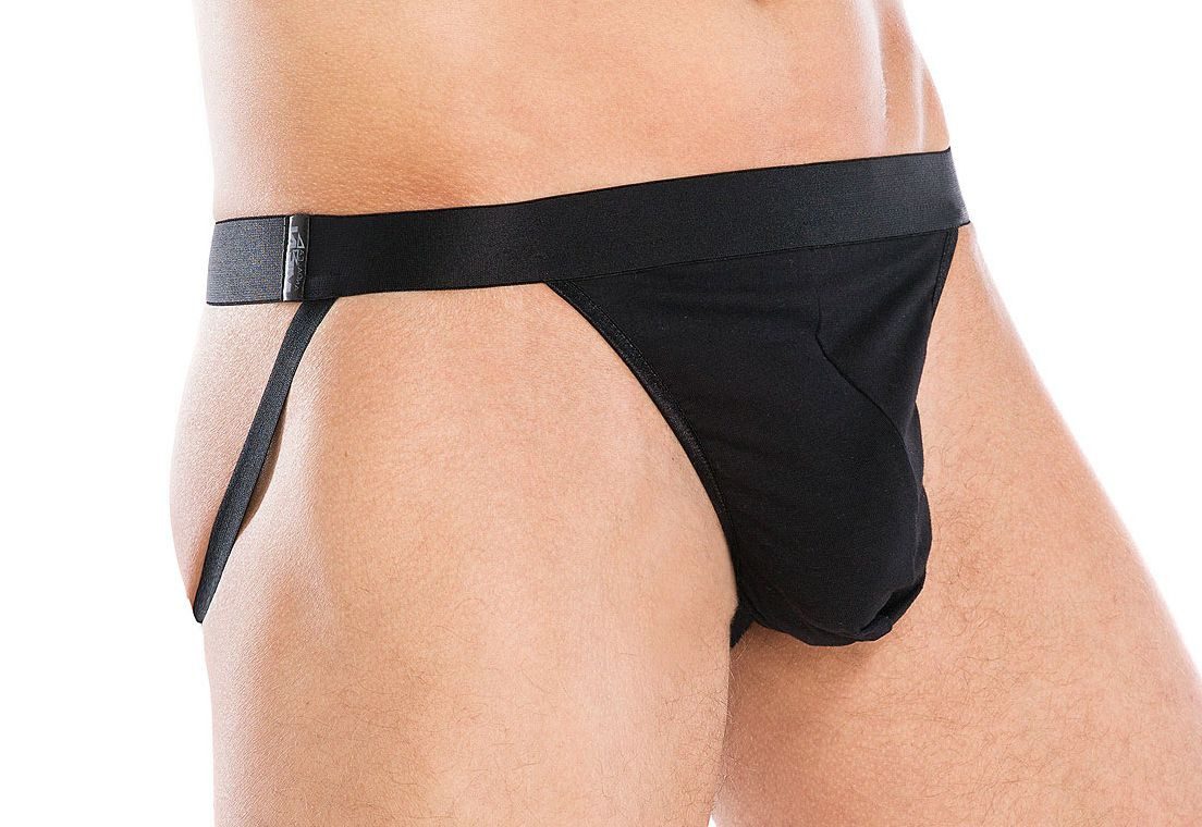 String Jockstrap-Slip Schwarz mit Bänder sexy Unterwäsche Männer Panty mit Au