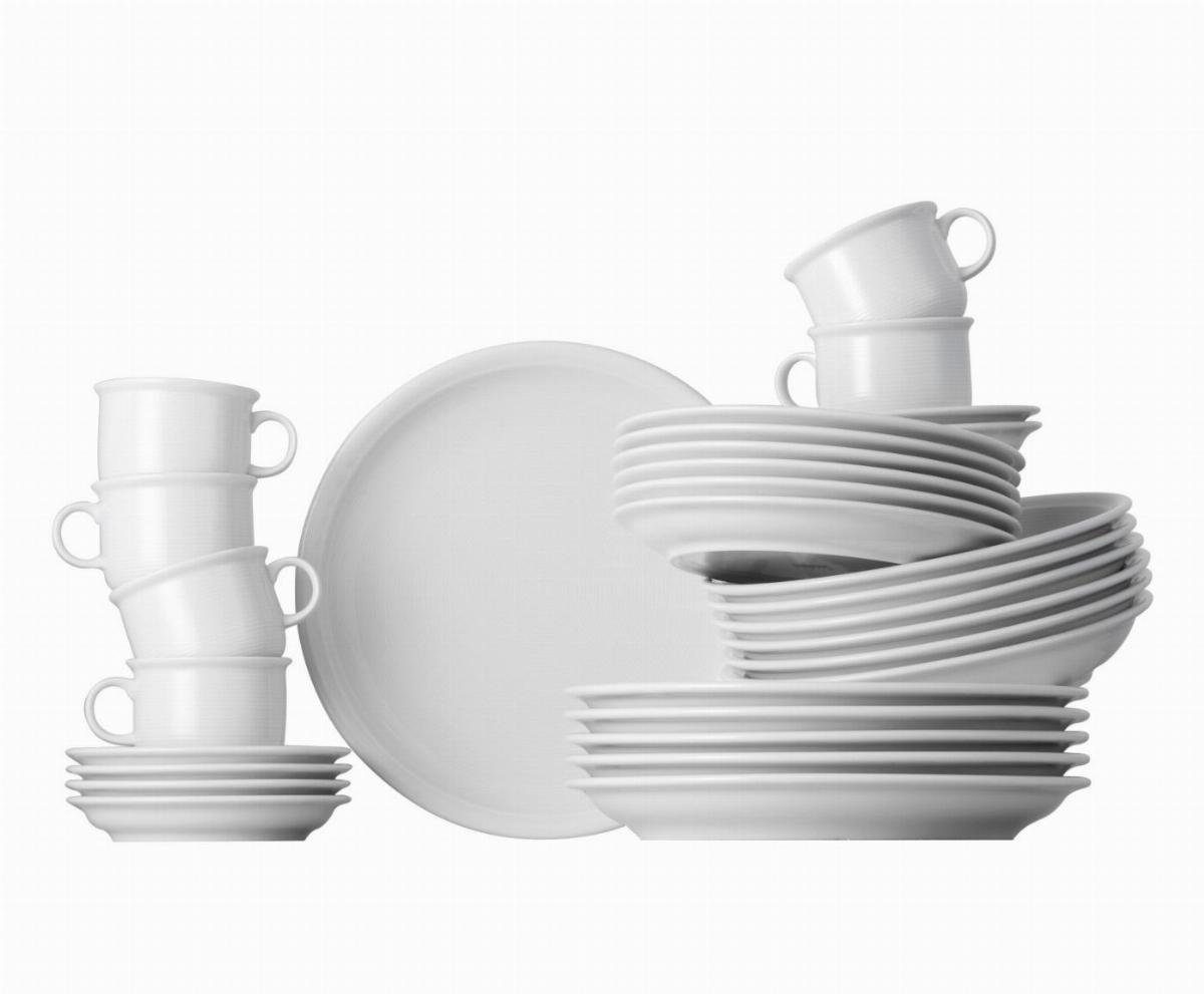 Thomas Porzellan Комбіноване обслуговування Kombiset 30-tlg. - TREND Weiß - 1 Set (30-tlg), 6 Personen, Porzellan