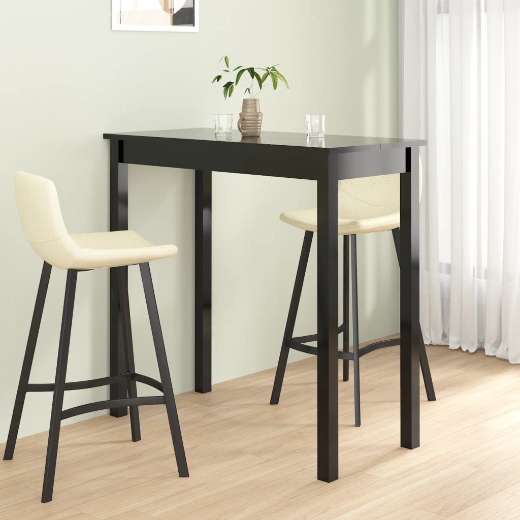 furnicato Stehtisch Bartisch MDF Schwarz 115x55x107 günstig online kaufen